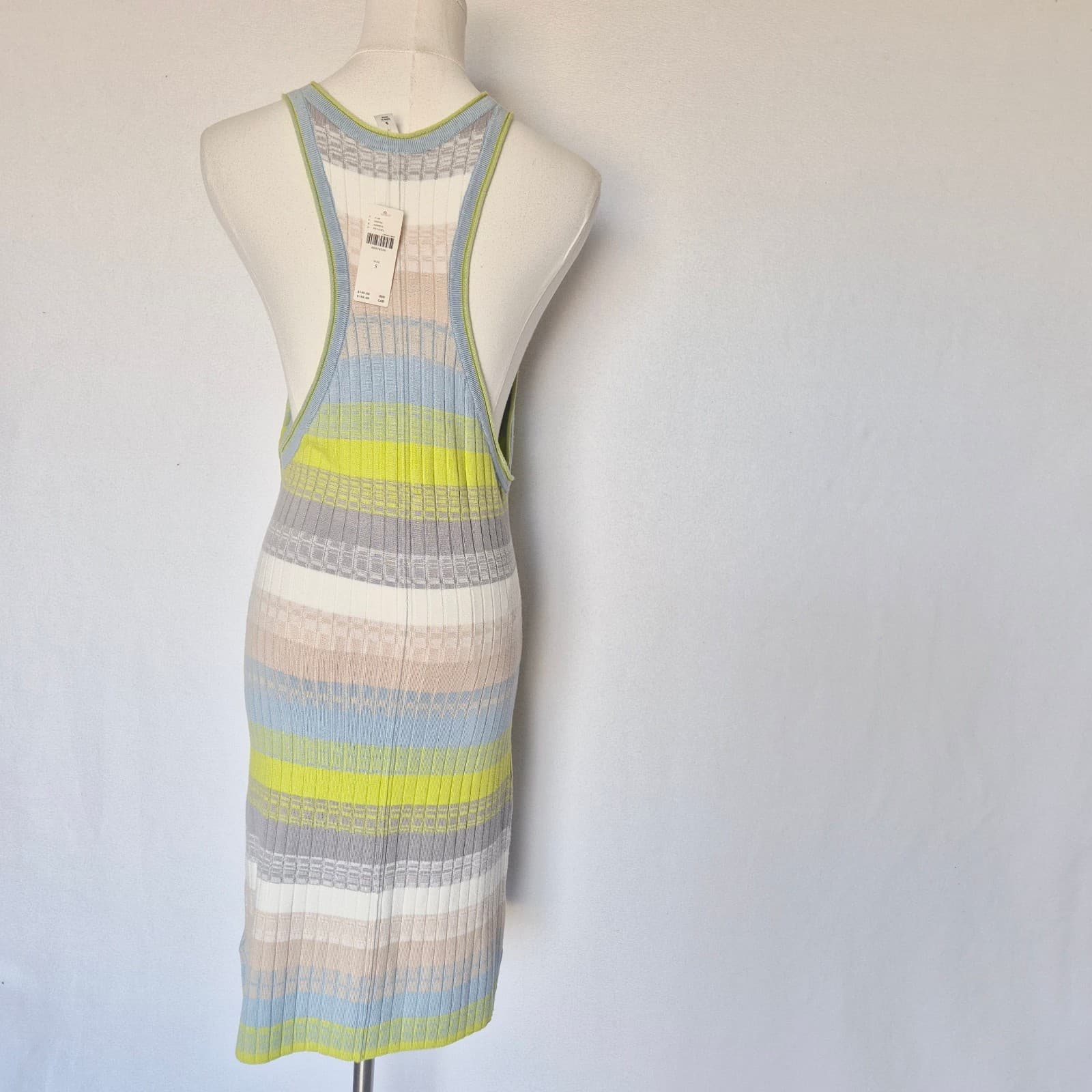 NWT Anthropologie Daily Practice Tuvalu Stripe Knit Racerback Sweater Dress Sz.S - Thumbnail 6