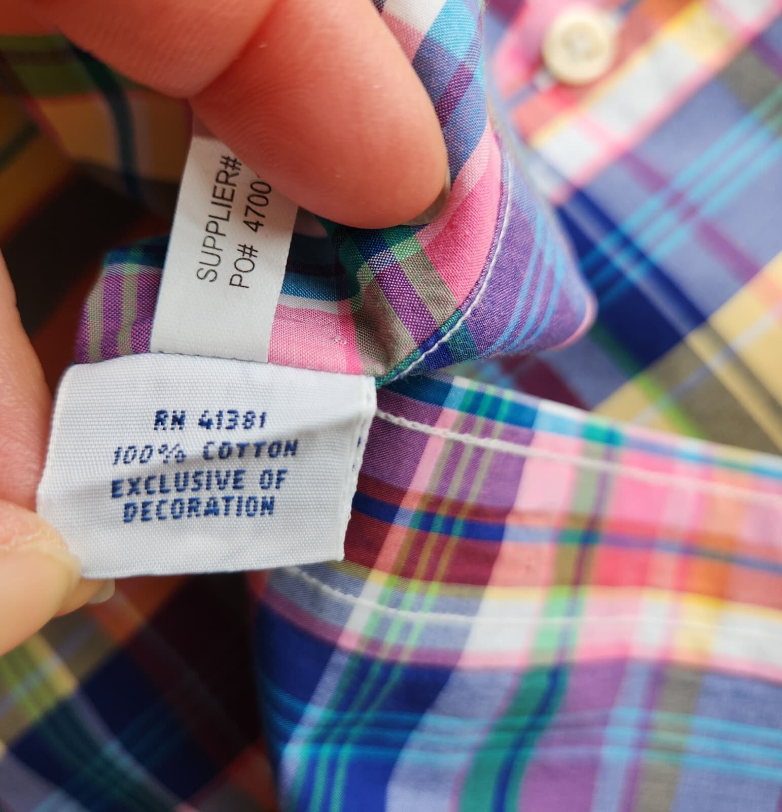 Ralph Lauren Pony Check Plaid Button-Up Shirt Short Sleeve Multicolor Men's L - Thumbnail 6