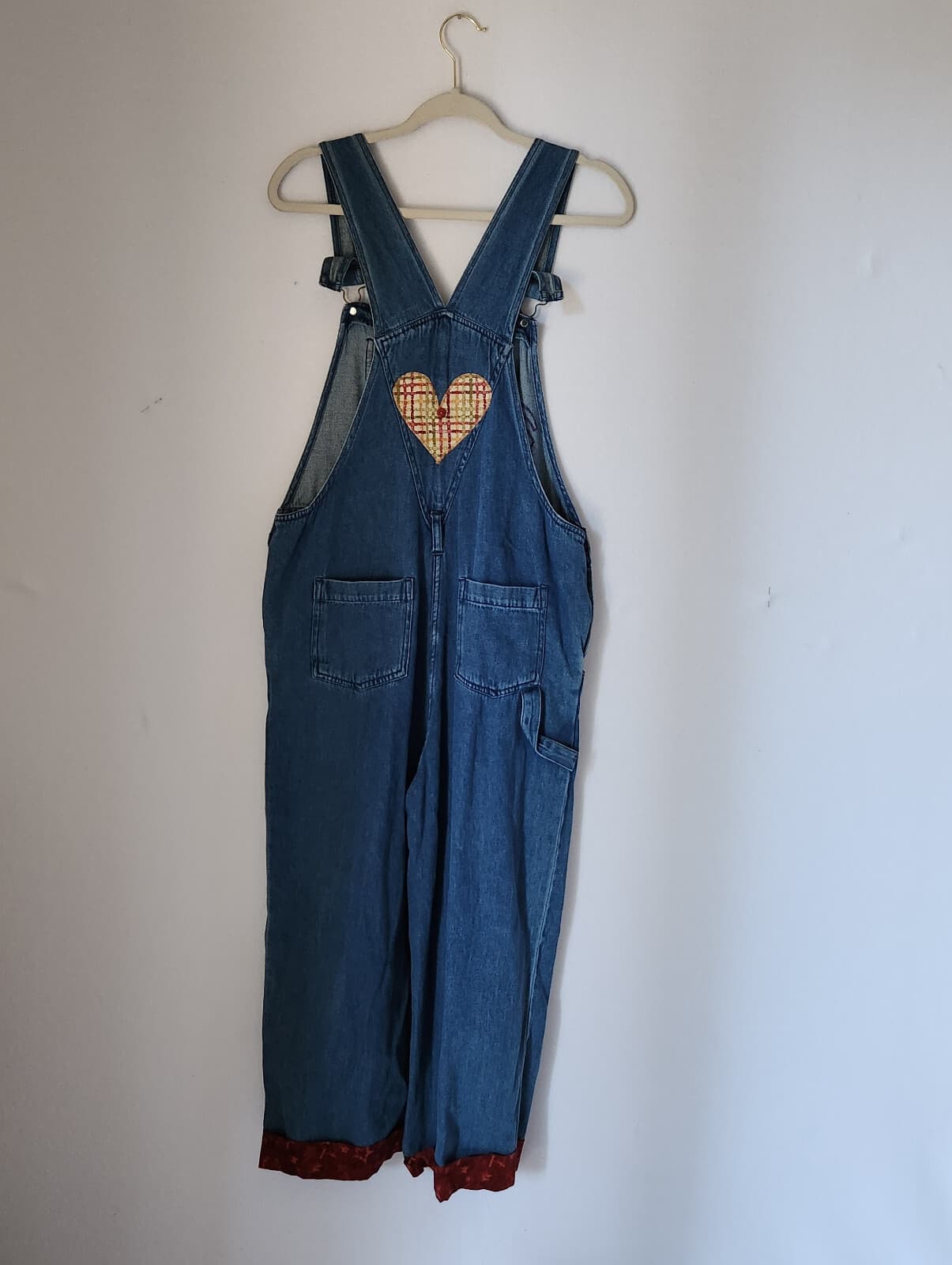 Vintage PTNY Embroidered Denim Overalls Cottage Adjustable Straps Blue Cotton XL - Thumbnail 5