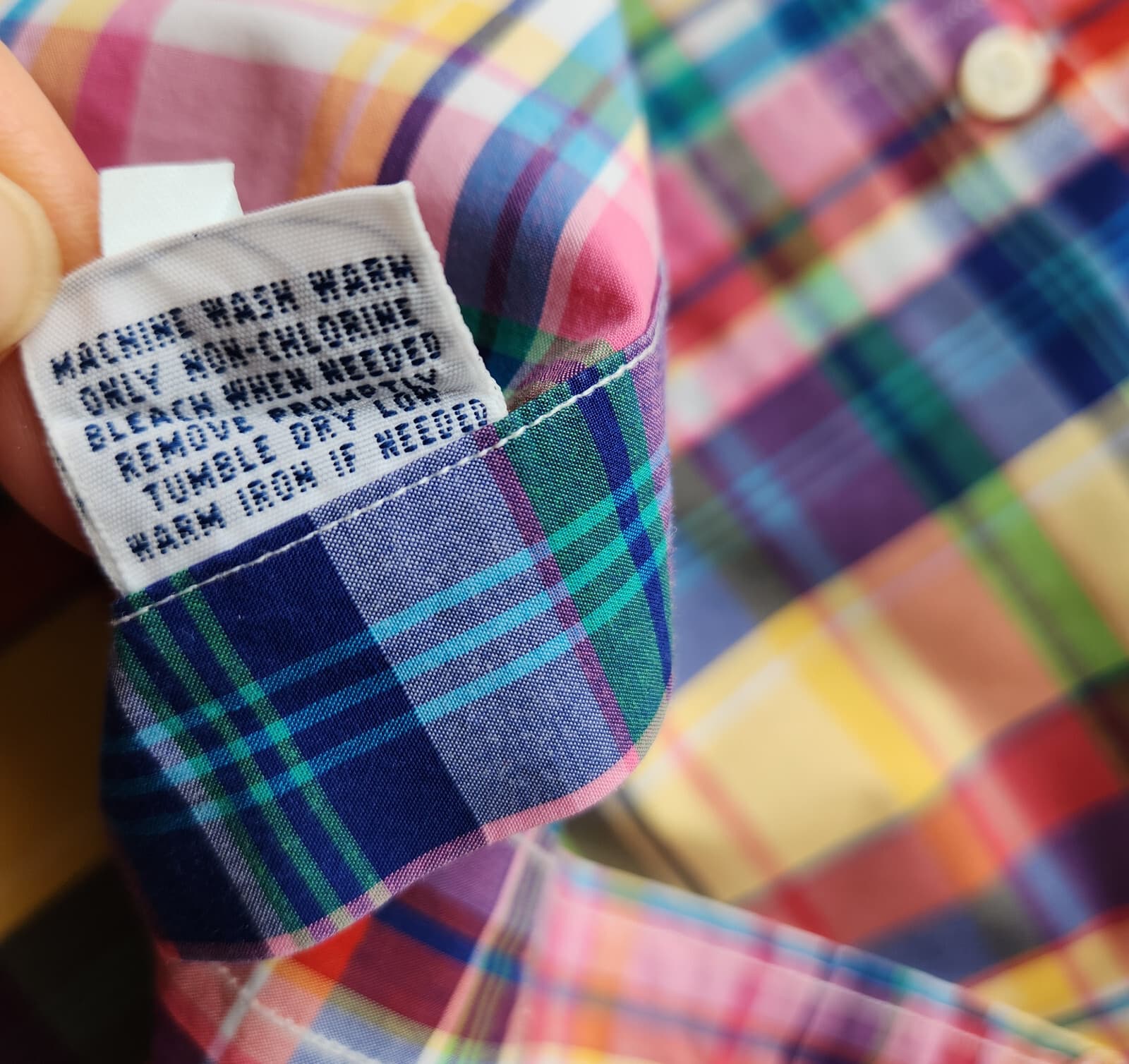 Ralph Lauren Pony Check Plaid Button-Up Shirt Short Sleeve Multicolor Men's L - Thumbnail 7