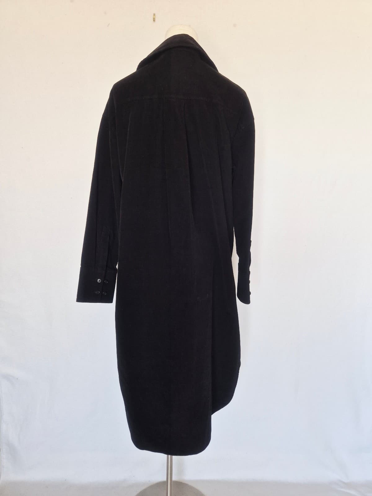 NWT COS Corduroy Button Down Long Sleeve Midi Shirt Dress Pocket Black Women US6 - Thumbnail 7