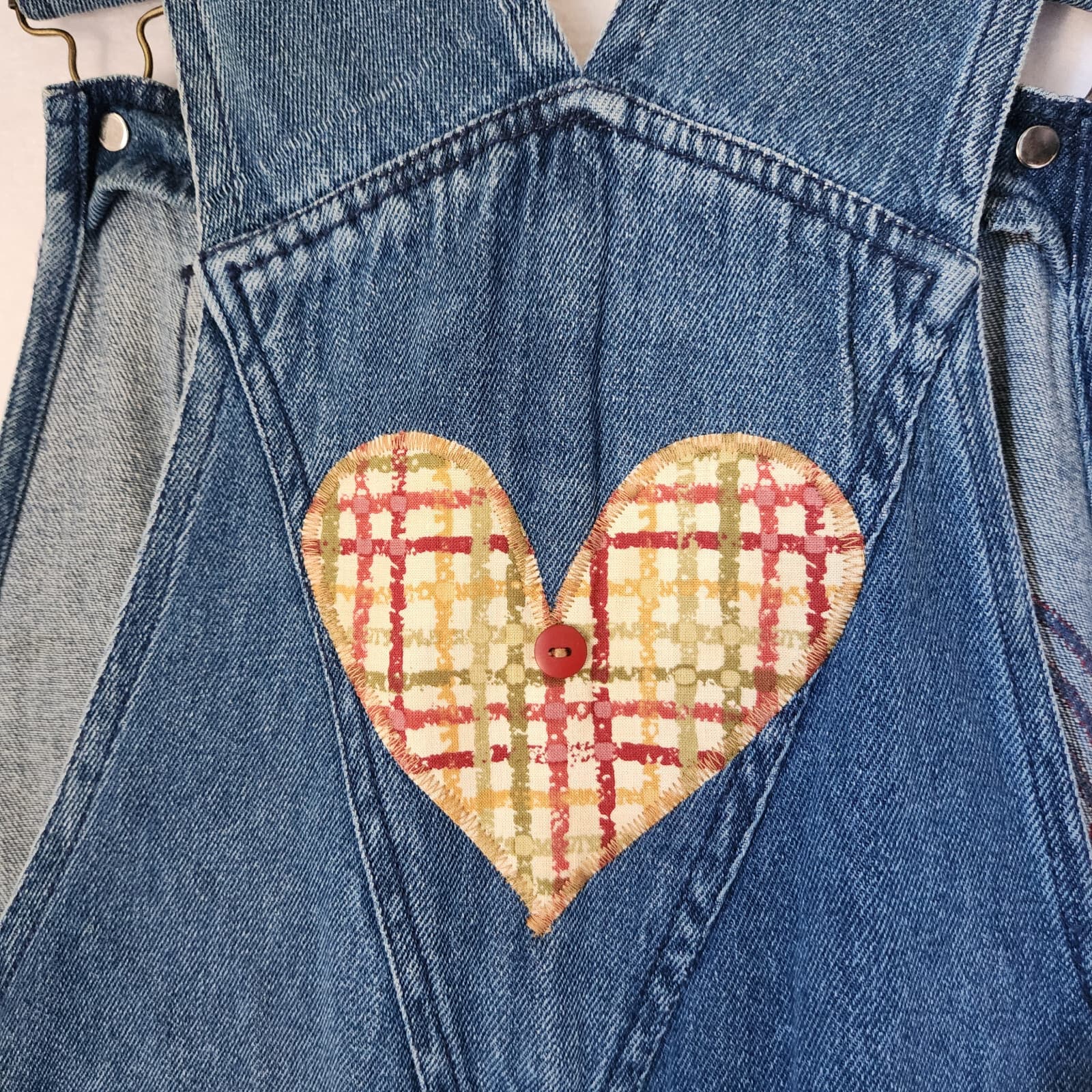 Vintage PTNY Embroidered Denim Overalls Cottage Adjustable Straps Blue Cotton XL - Thumbnail 6