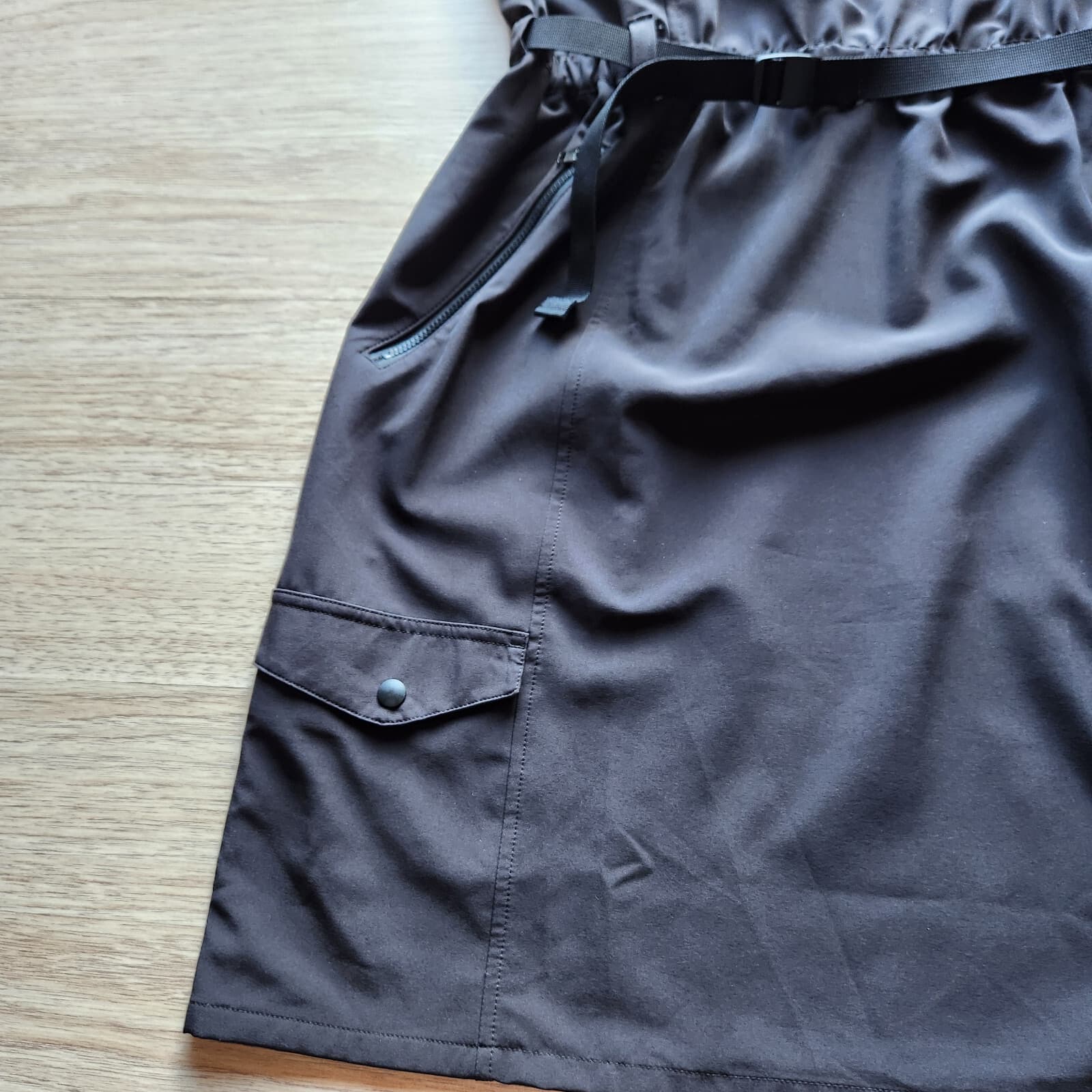 NWoT Patagonia $89 Fleetwith Belted Performance Travel Dress Sleeveless Black L - Thumbnail 6
