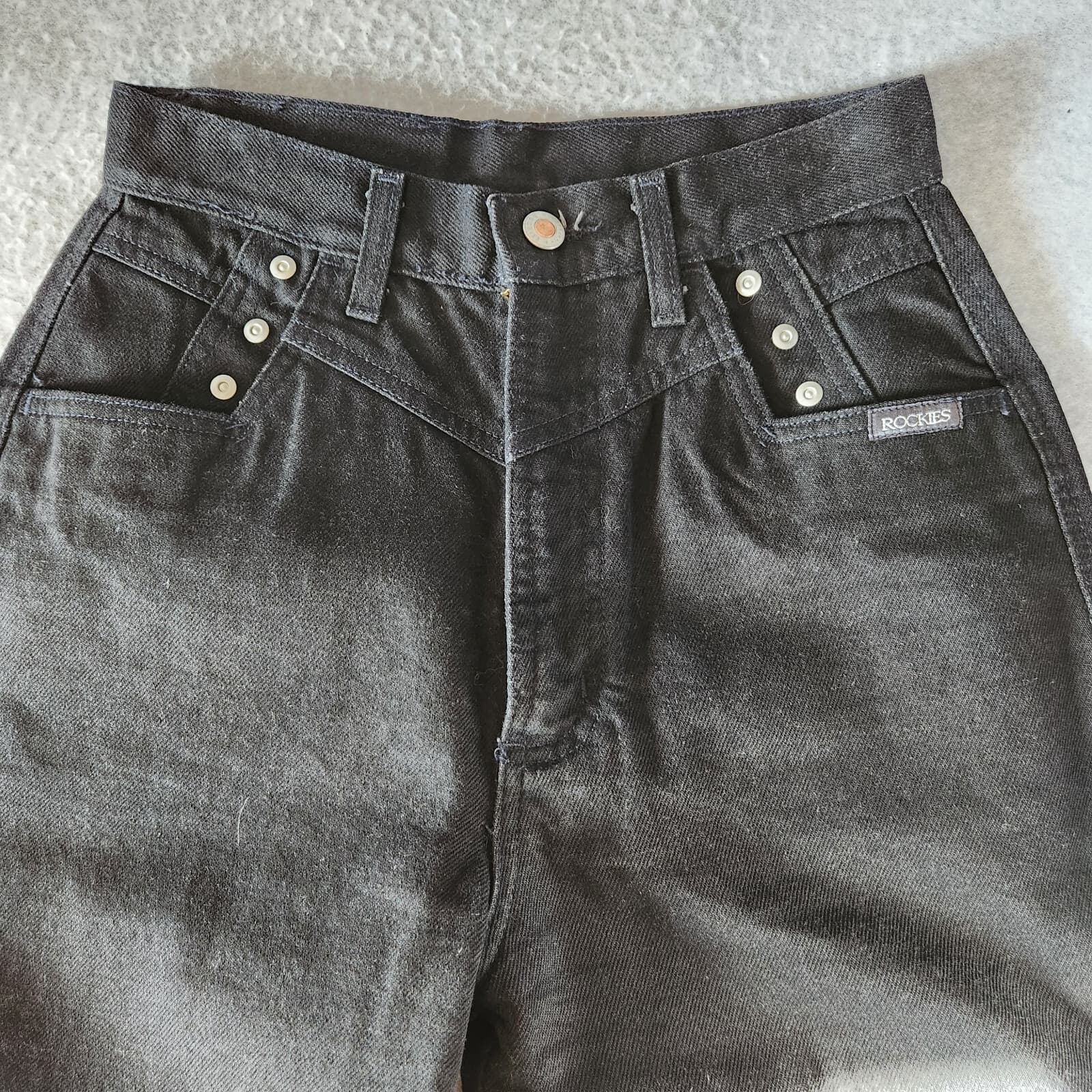 Vintage Rockies Y-York High Waist Jean Bareback Black Women 27/5 Inseam 36 - Thumbnail 3
