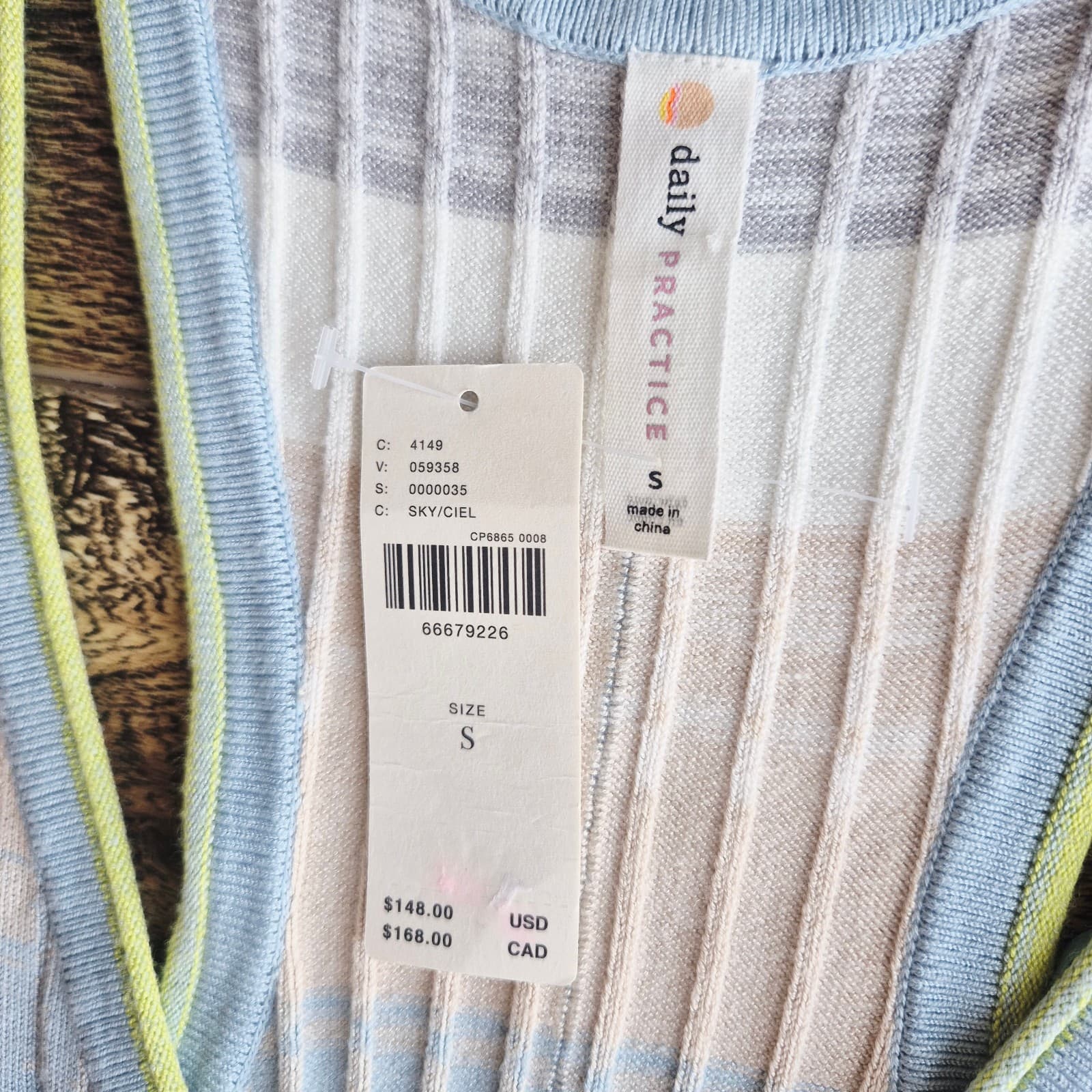 NWT Anthropologie Daily Practice Tuvalu Stripe Knit Racerback Sweater Dress Sz.S - Thumbnail 9