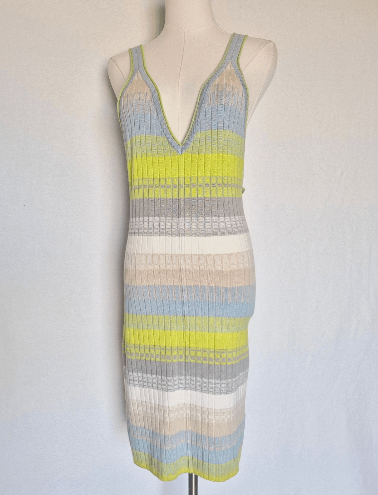 NWT Anthropologie Daily Practice Tuvalu Stripe Knit Racerback Sweater Dress Sz.S - Thumbnail 5