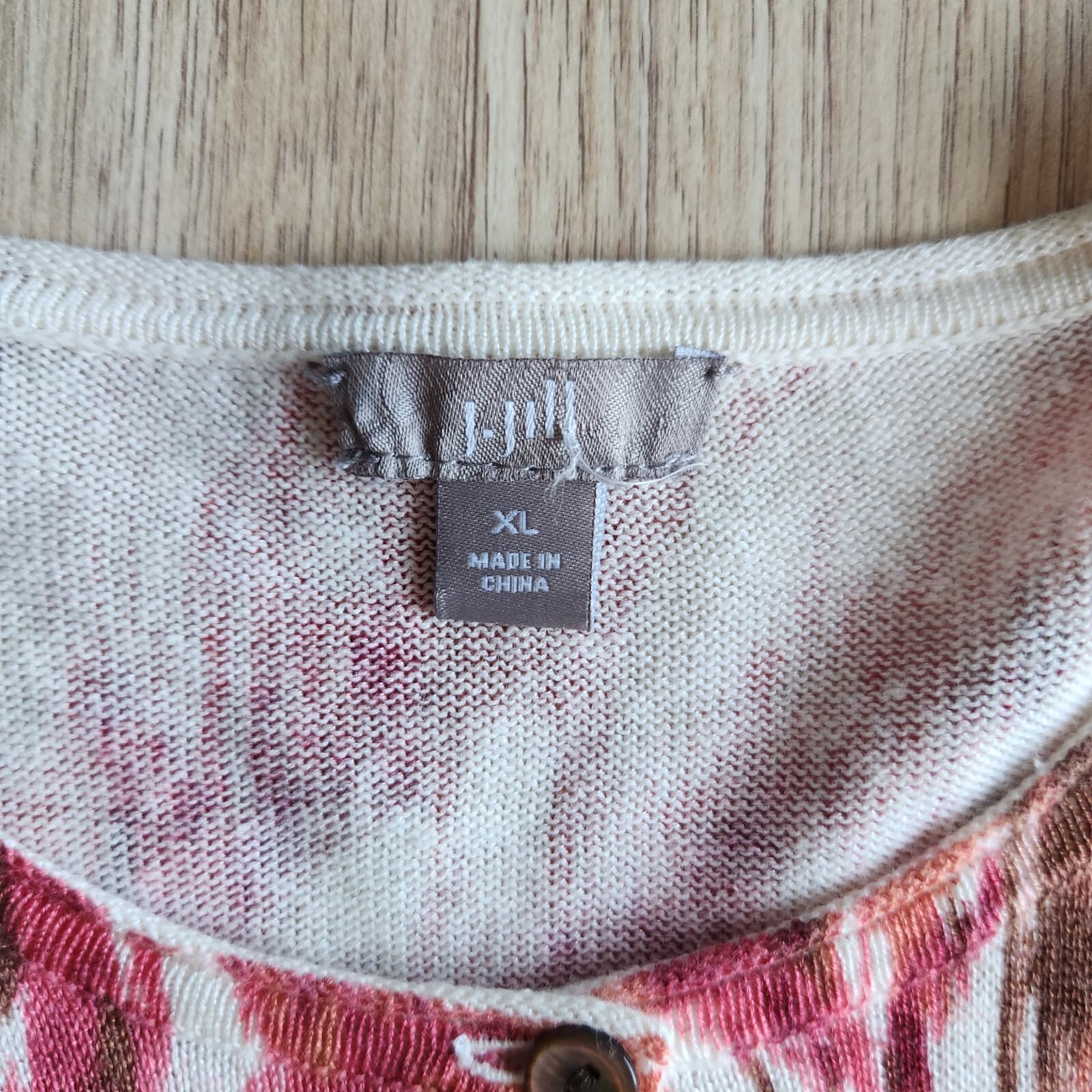 EUC J.Jill Linen Blend Abstract Cardigan Button 3/4 Sleeve Multicolor Women's XL - Thumbnail 6