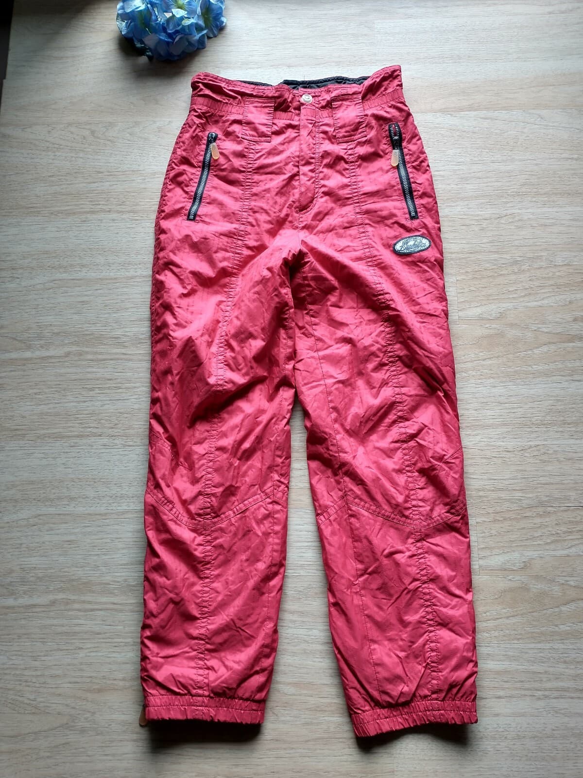 Vintage Luhta Snow/Ski Pants Zip Pocket Red Women Sz.12 Made in Portugal - Thumbnail 2