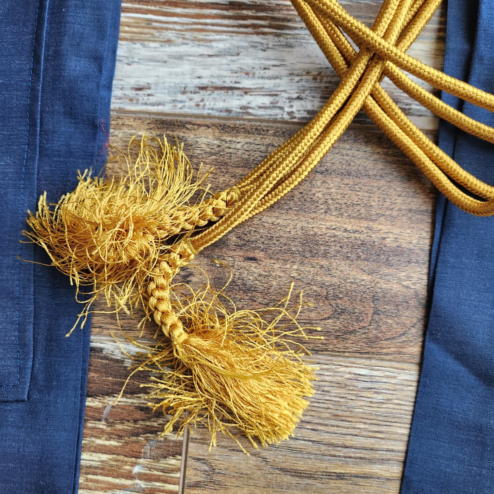 Japanese Dragon Embroidered Silk Kimono Robe Belt Blue Men's O/S Made in Japan - Thumbnail 9