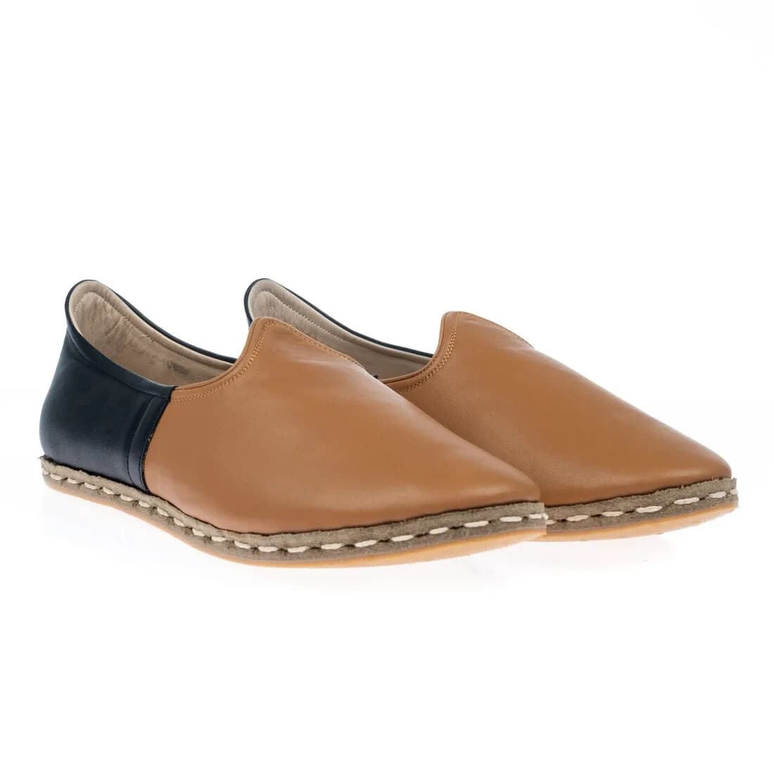 Kosker Yemeni Leather Handmade Turkish Classic Slip-On Shoes Black Brown EU W38 - Thumbnail 3
