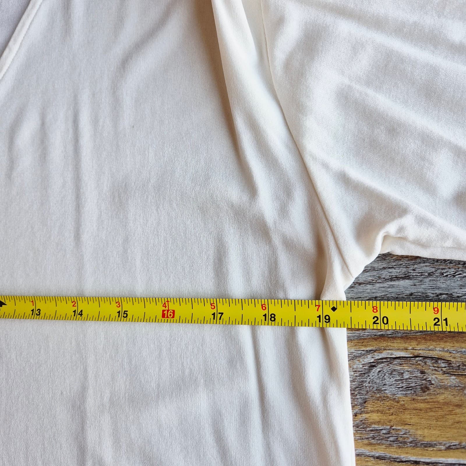 EILEEN FISHER 100% Silk Jersey Ivory Overlay Tunic Top V-Neck 3/4 Sleeve Sz.XXS - Thumbnail 10
