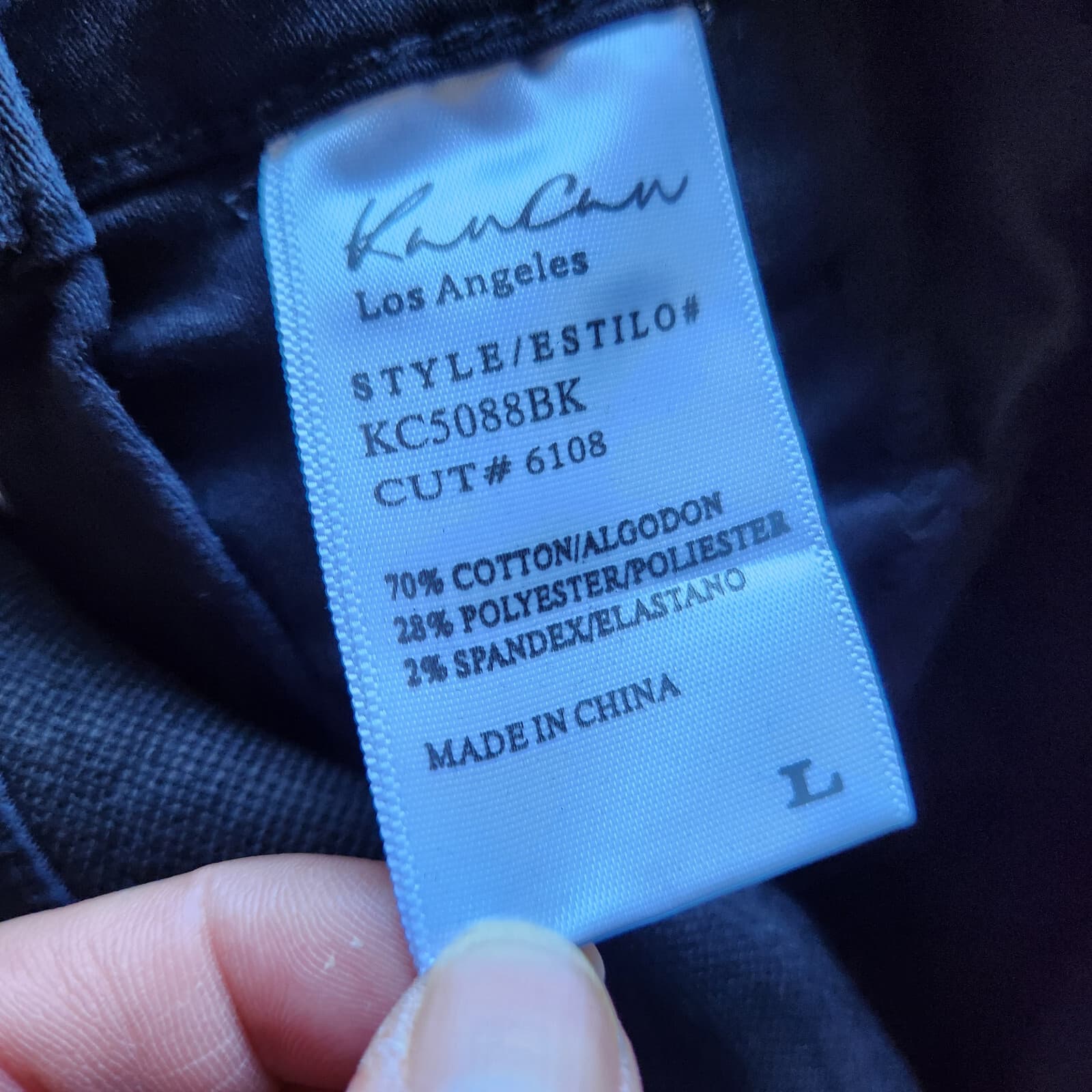NWT Kancan Mid-Rise Stretch Cuffed Overalls Slim Leg Black Denim Women's L - Thumbnail 12