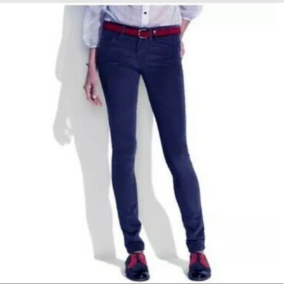 Madewell Skinny Skinny Corduroy Pants Zip Pocket Cotton Blend Blue Women 28x32 - Thumbnail 2