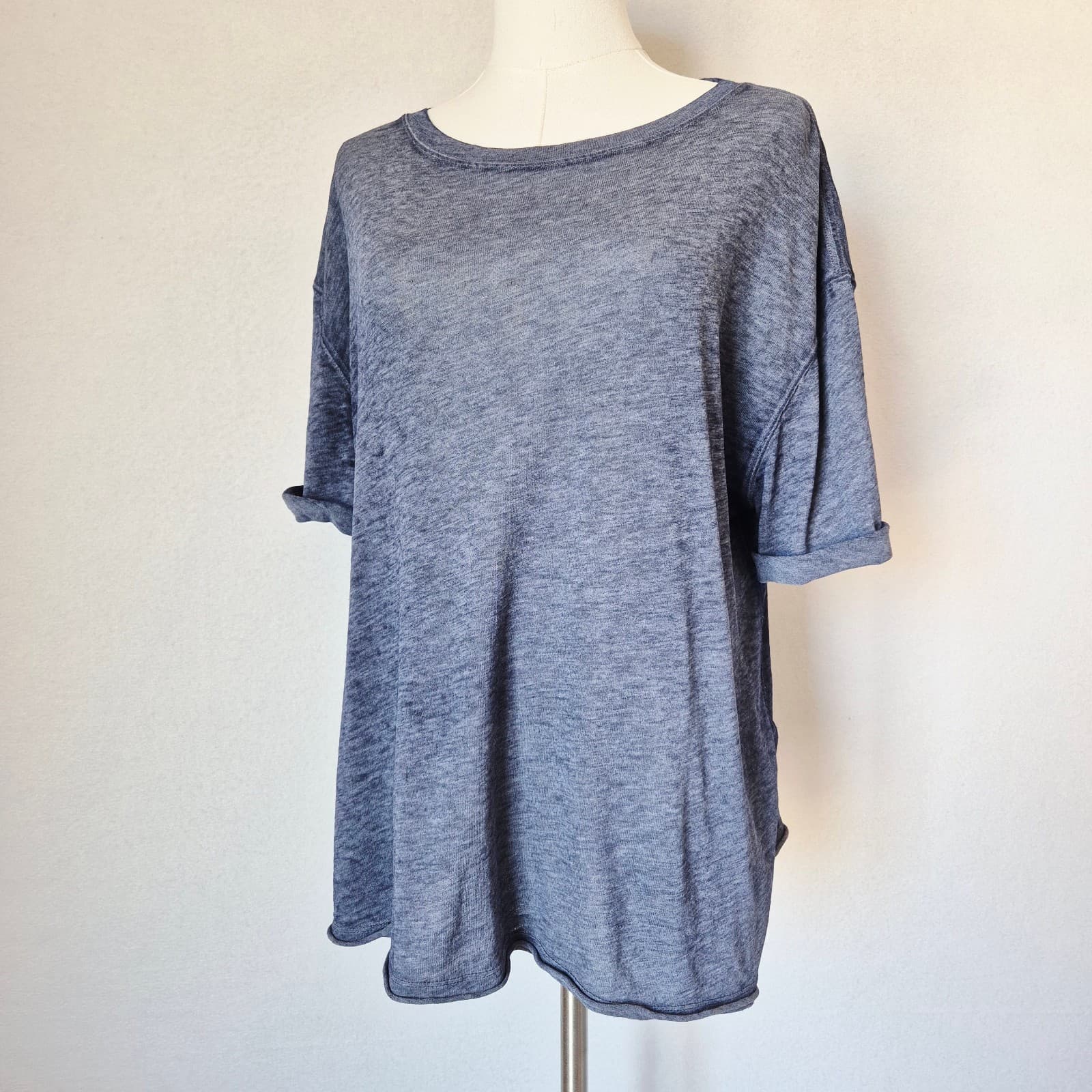 We The Free Cassidy Relaxed-Fit Cuffed Short Sleeve T-Shirt Blue Women's M - Thumbnail 5