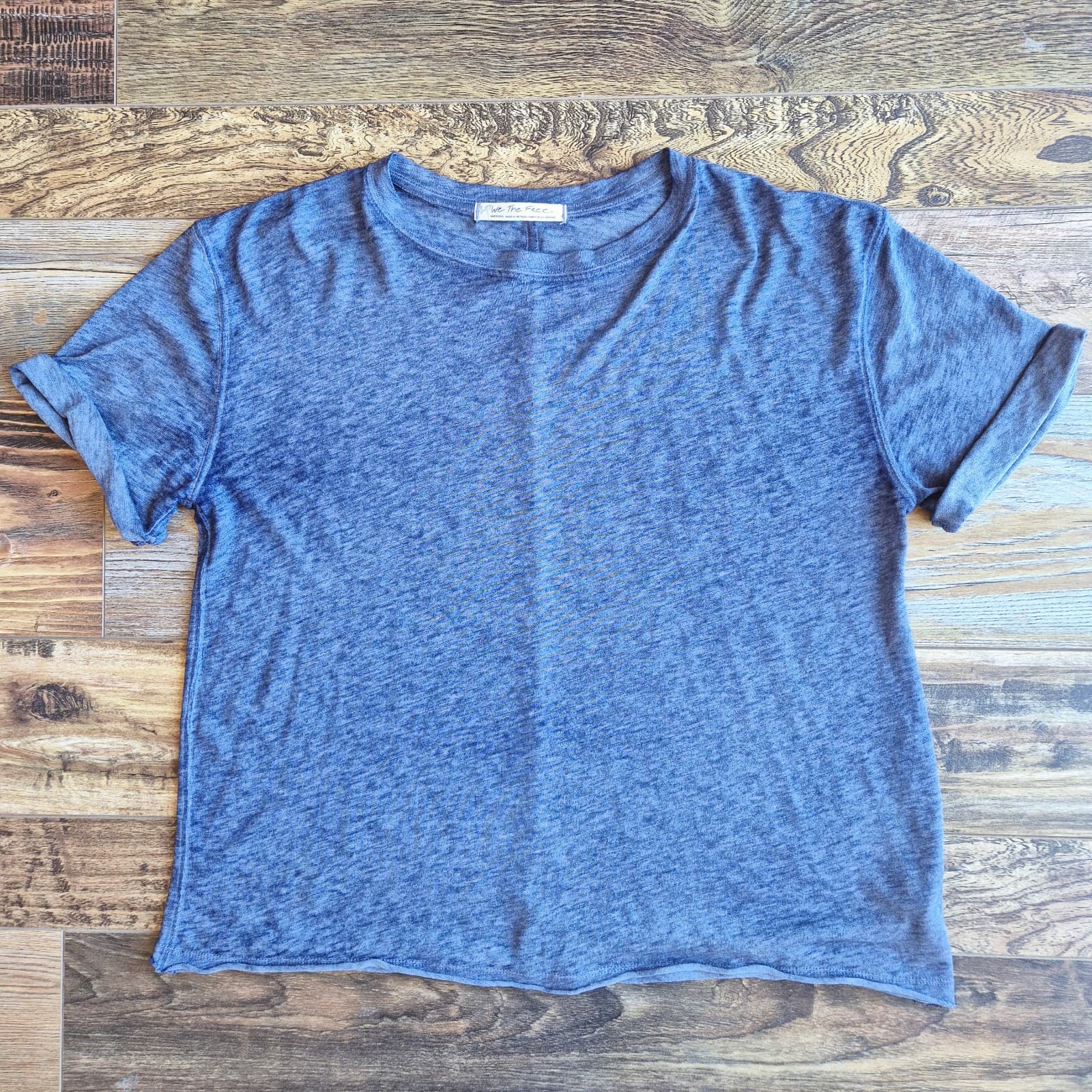 We The Free Cassidy Relaxed-Fit Cuffed Short Sleeve T-Shirt Blue Women's M - Thumbnail 4