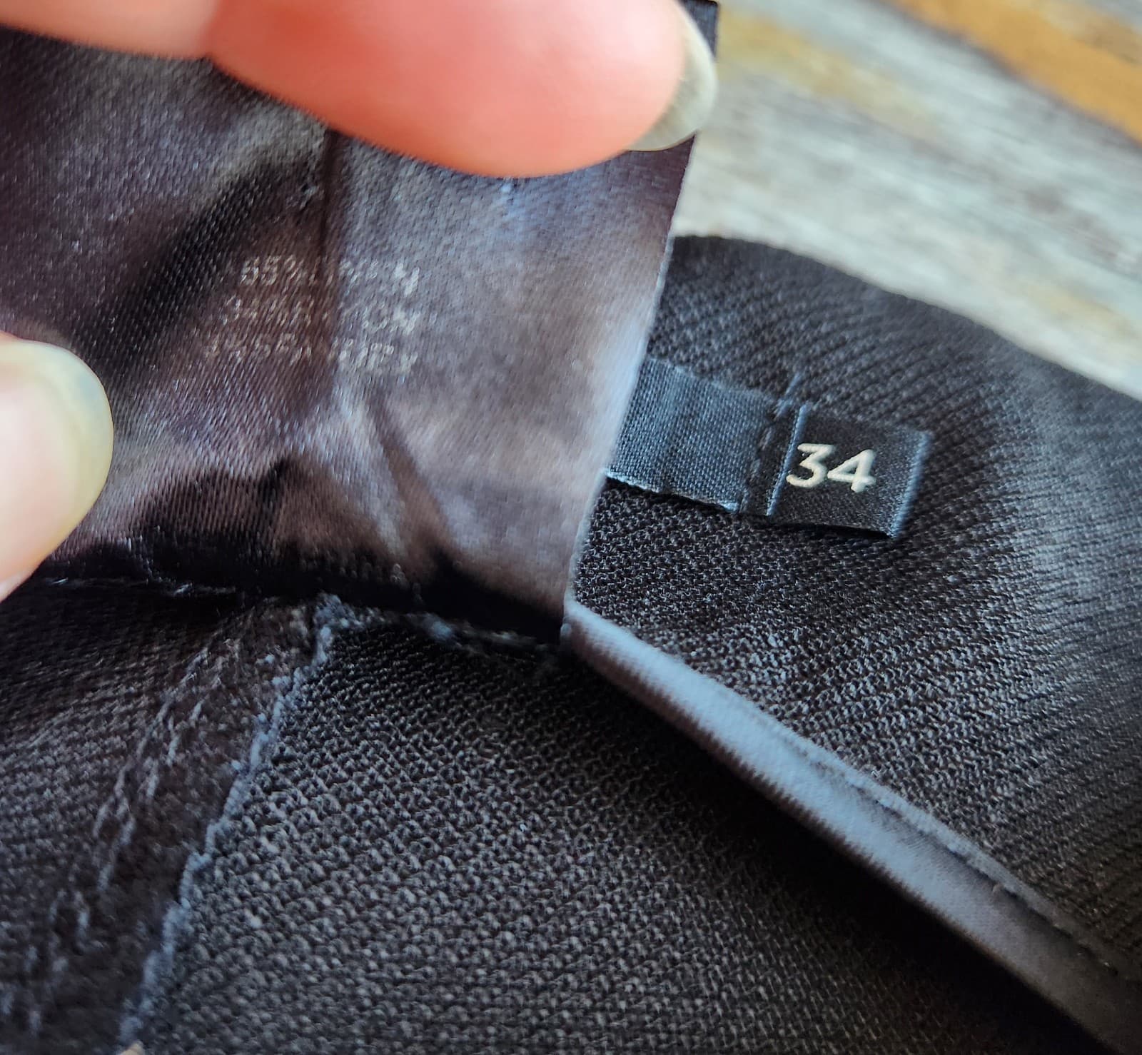 Jarbo Linen Blend Slim-Fit Ankle Cropped Pants Side-Zip Stretch Black Sz.34 - Thumbnail 7
