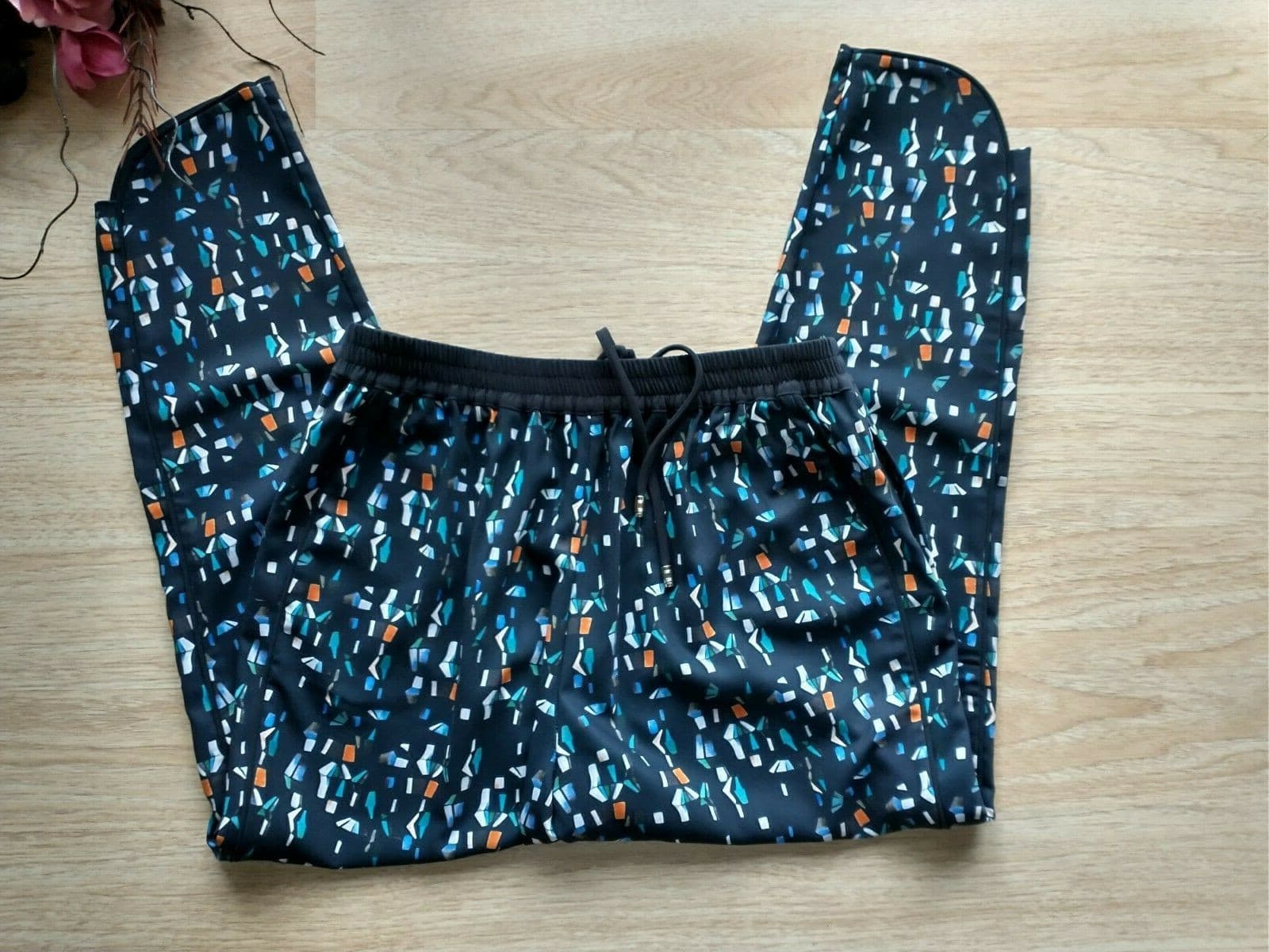 Ted Baker Esrig Print Jogger Pants Drawstring Multicolor Women Waist 30 in. - Thumbnail 4