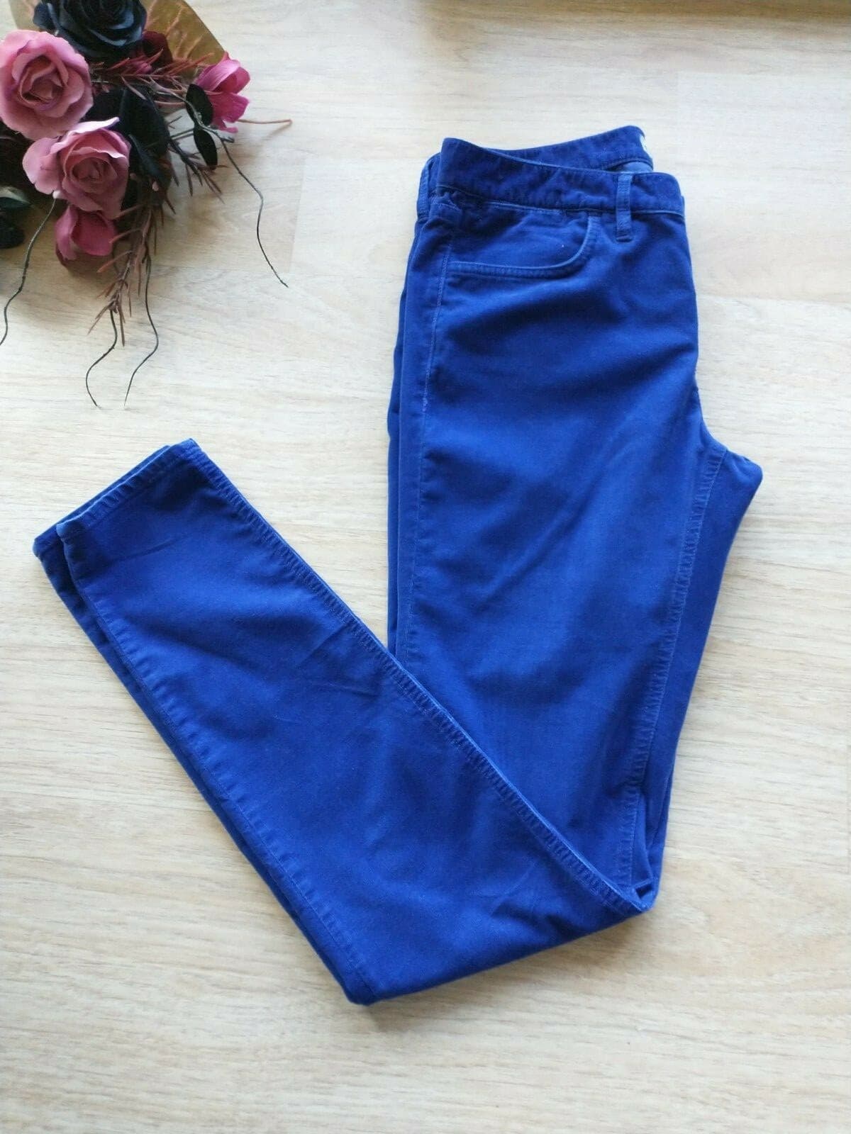 Madewell Skinny Skinny Corduroy Pants Zip Pocket Cotton Blend Blue Women 28x32 - Thumbnail 3