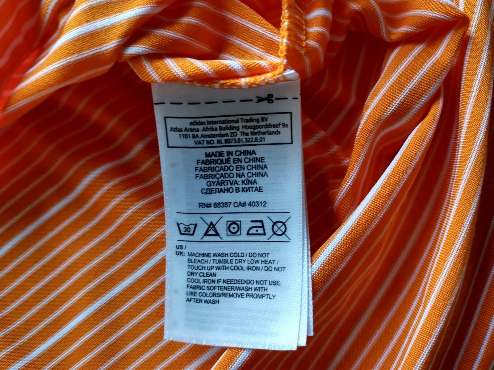 Adidas Climalite 2012 Invitational Men Golf Polo Shirt Orange Stripe Sz.2XL - Thumbnail 5