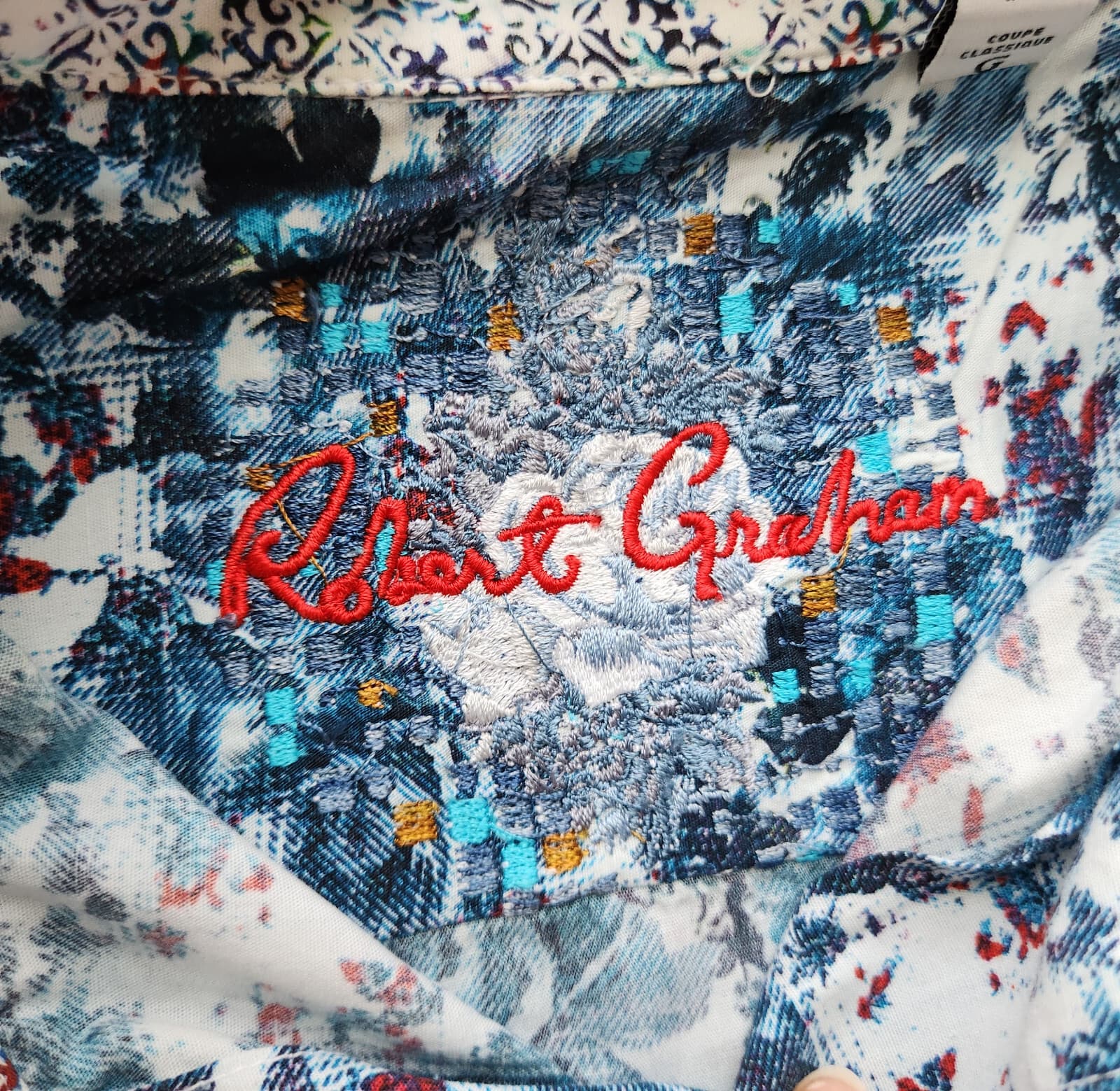 Robert Graham Deltona Floral Button-Up Shirt Long Sleeve Cotton Multicolor Men L - Thumbnail 7