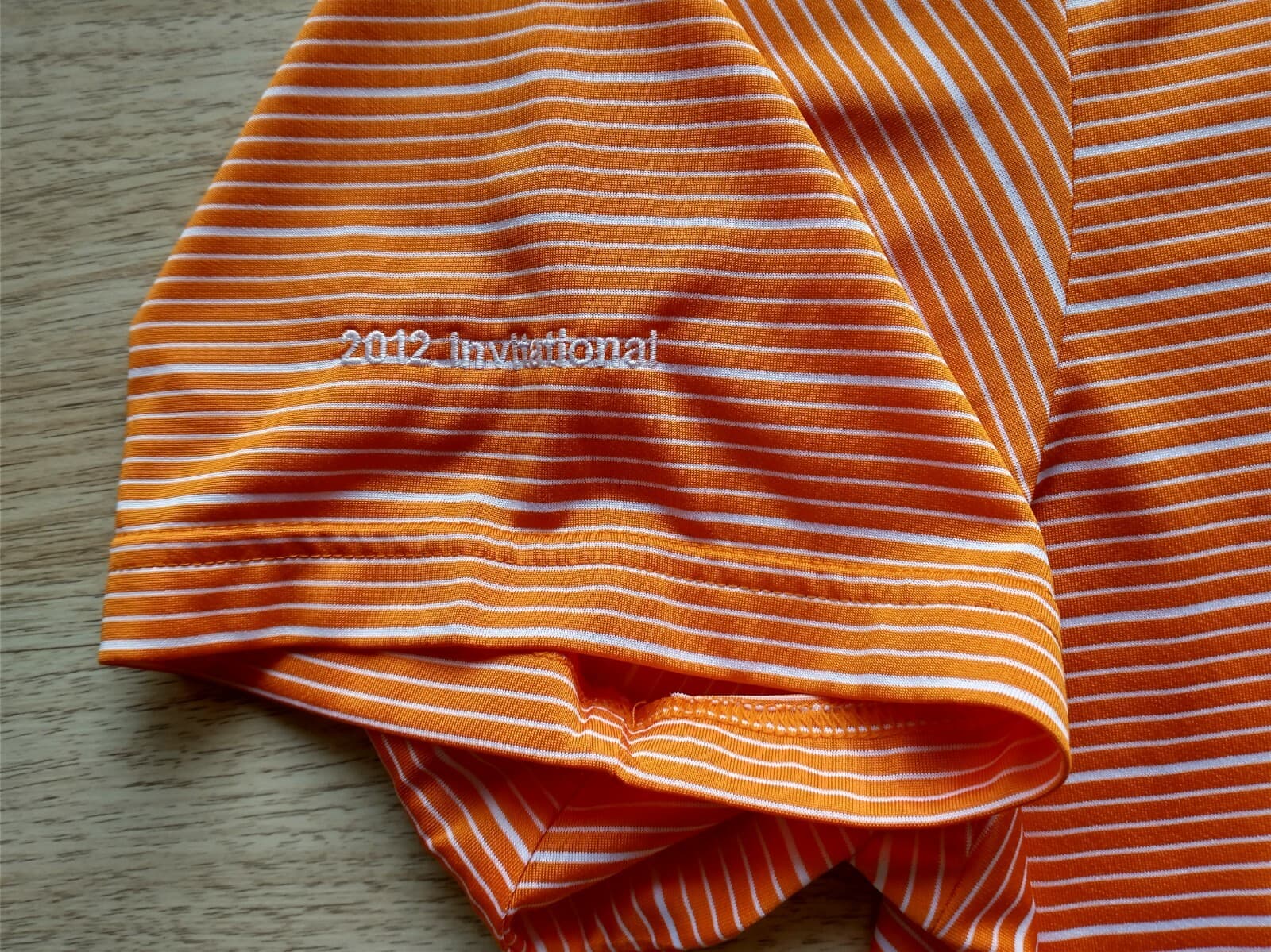 Adidas Climalite 2012 Invitational Men Golf Polo Shirt Orange Stripe Sz.2XL - Thumbnail 3