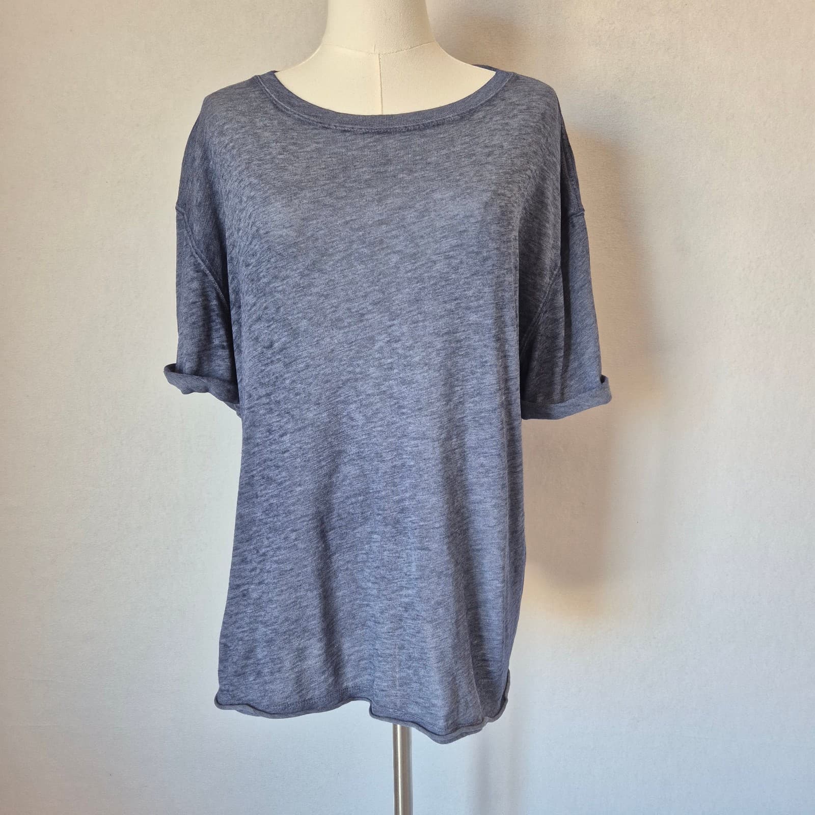 We The Free Cassidy Relaxed-Fit Cuffed Short Sleeve T-Shirt Blue Women's M - Thumbnail 3