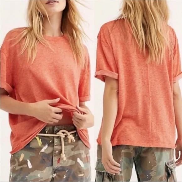 We The Free Cassidy Relaxed-Fit Cuffed Short Sleeve T-Shirt Blue Women's M - Thumbnail 9