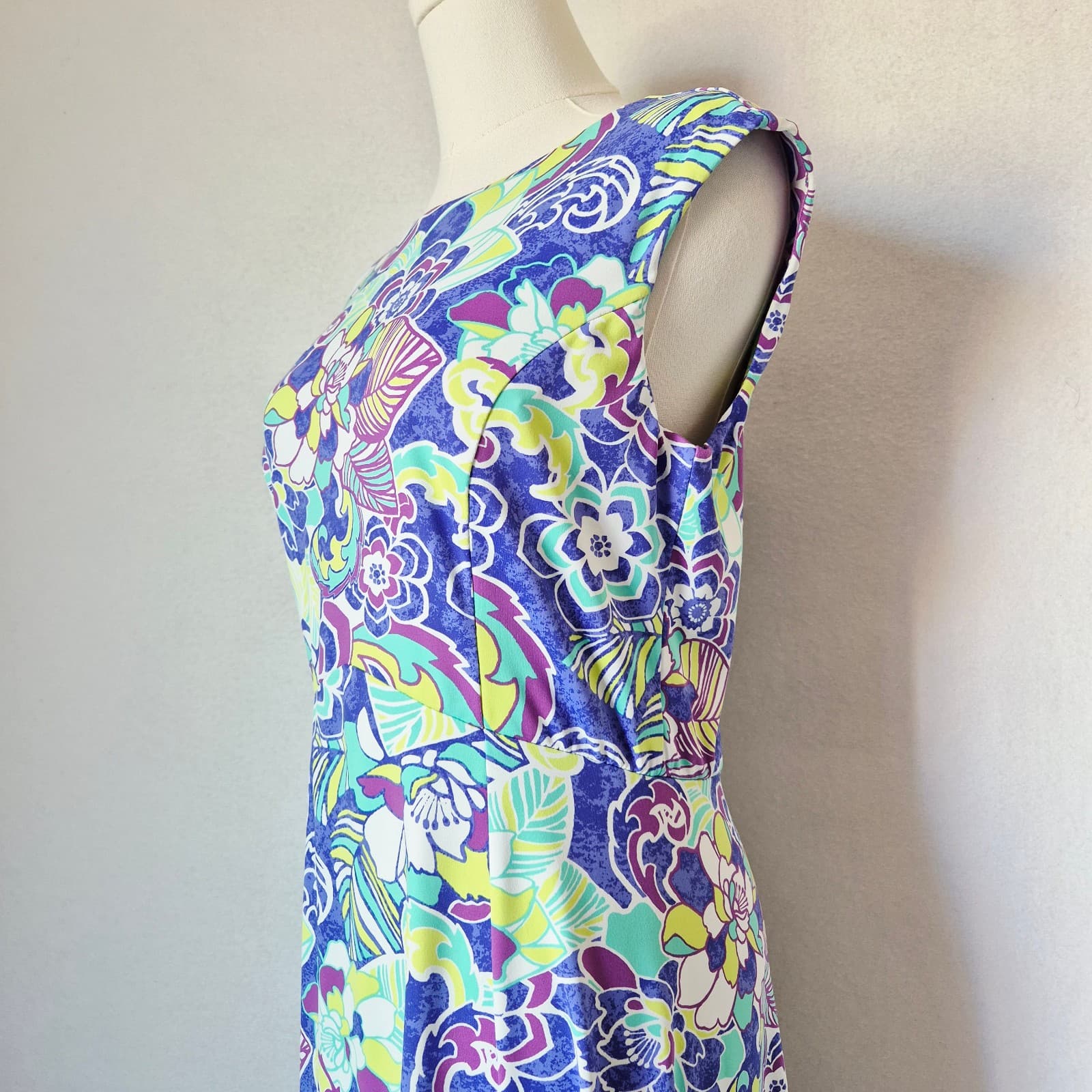 Title Nine Steadfast Floral Mini Dress Sleeveless Cross Back Zip Pocket Womens S - Thumbnail 4
