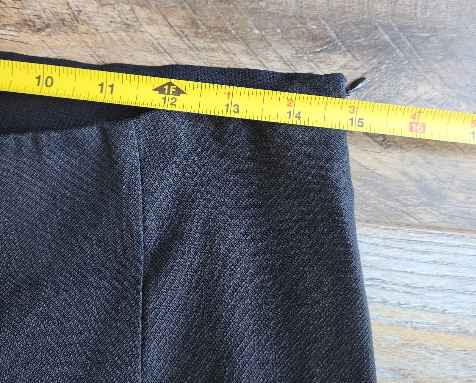 Jarbo Linen Blend Slim-Fit Ankle Cropped Pants Side-Zip Stretch Black Sz.34 - Thumbnail 9