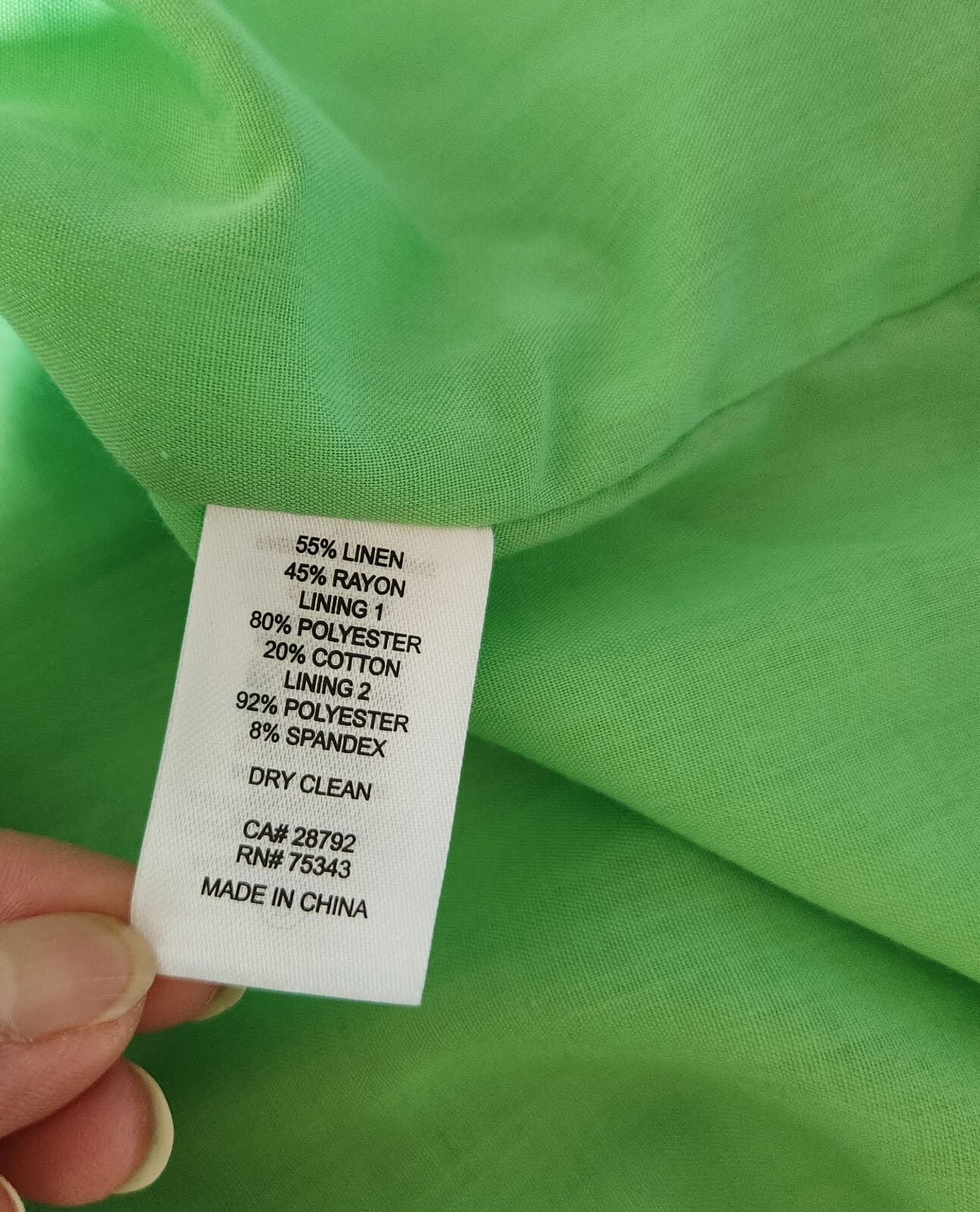 NWT House of Harlow 1960 Linen Blend Belted Double Breasted Blazer Green Sz.M - Thumbnail 9