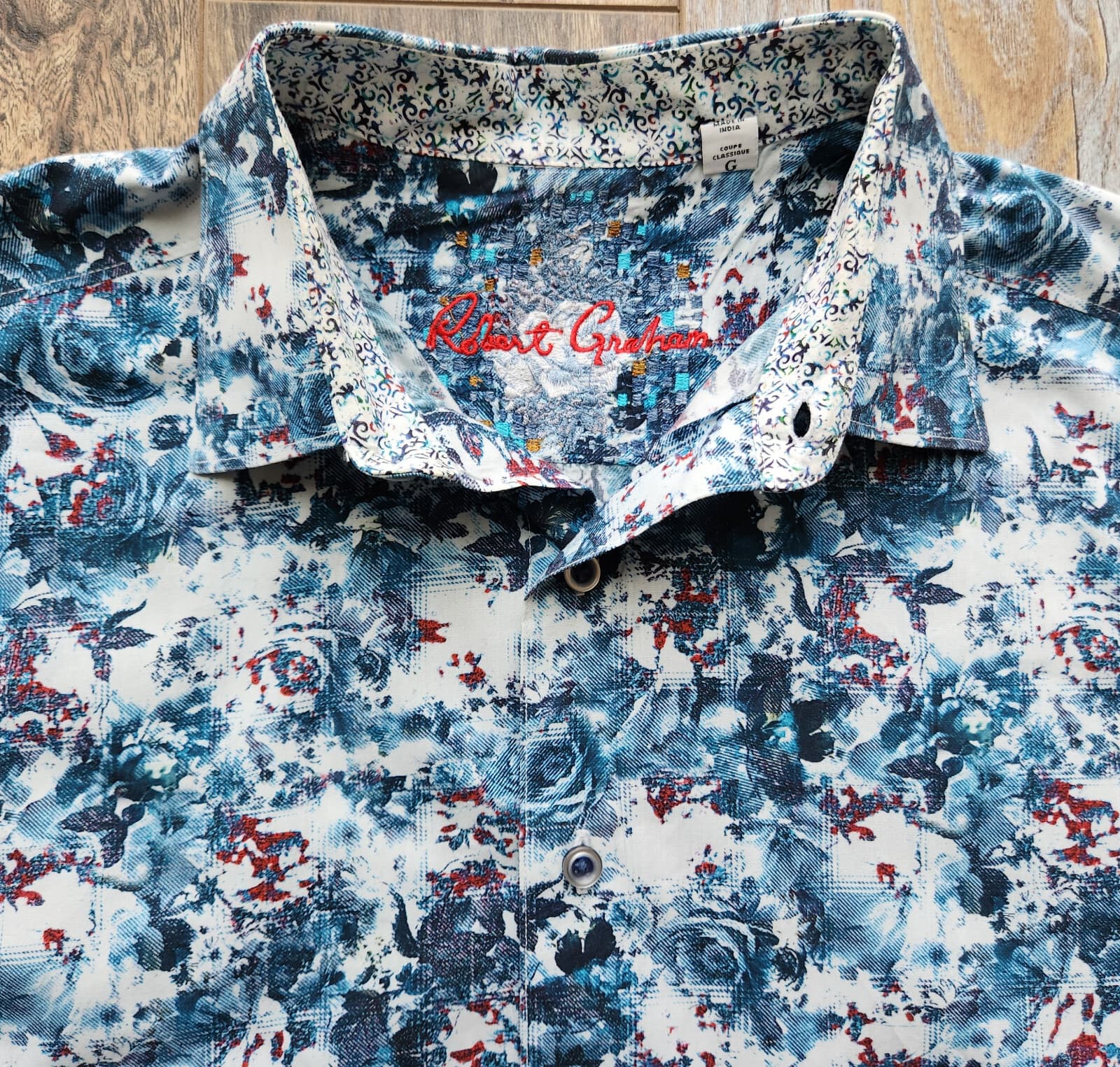 Robert Graham Deltona Floral Button-Up Shirt Long Sleeve Cotton Multicolor Men L - Thumbnail 3