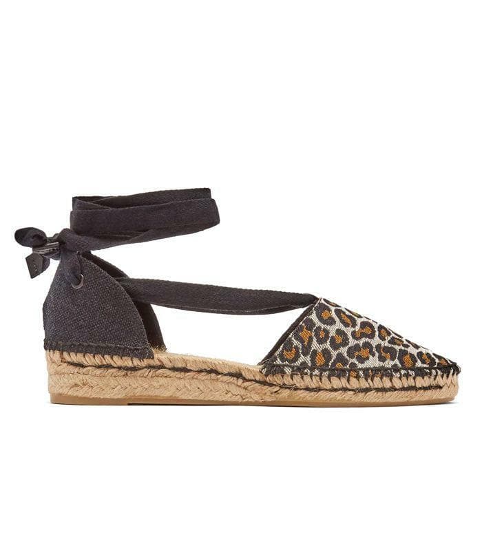 NWoB Castañer Gabriela Leopard Low Espadrille Sandel Ribbon Ankle-Tie Black EU37 - Thumbnail 2