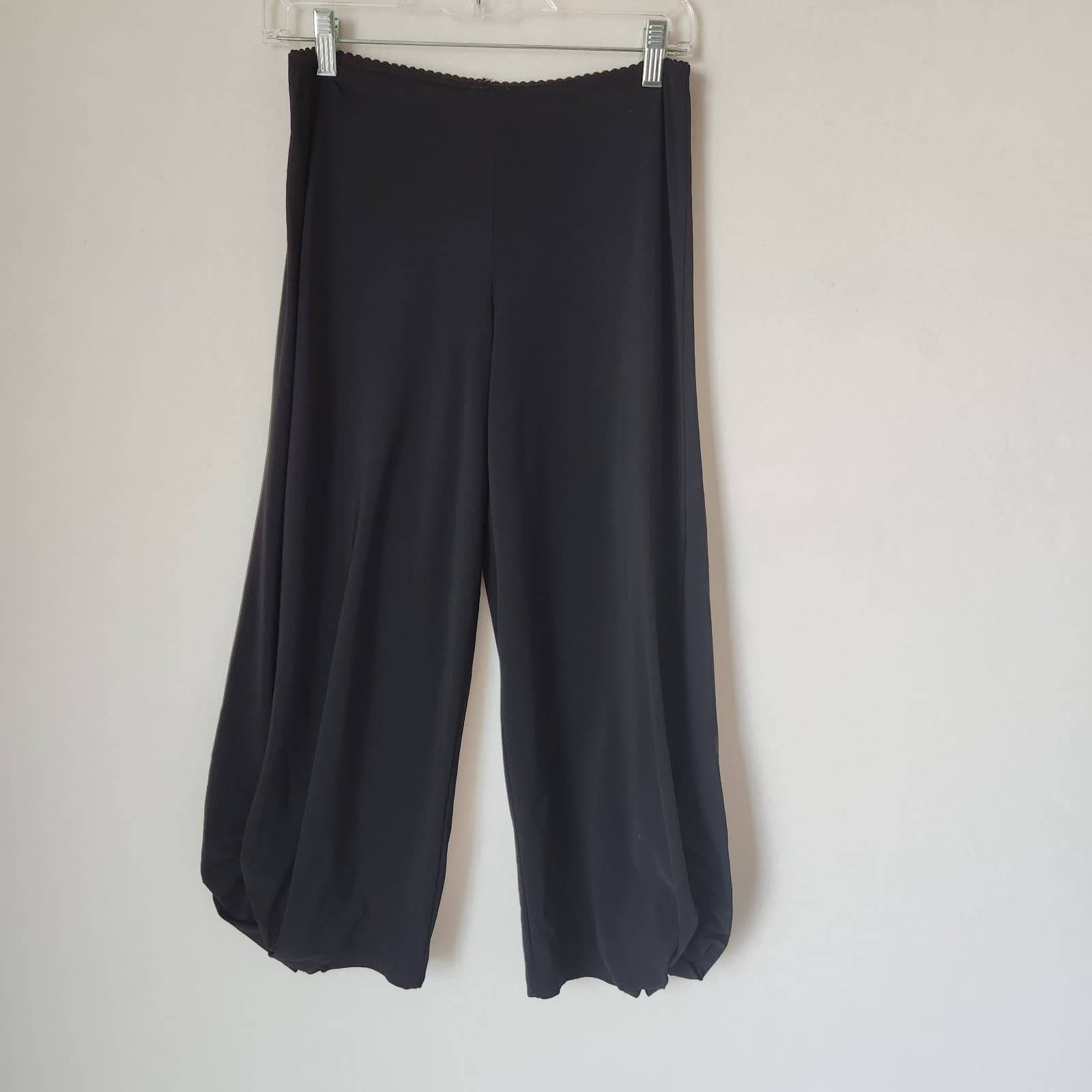 Deca De Vous A Nous France Jersey Lagenlook Cropped Pants Elastic Black Sz.0 - Thumbnail 2