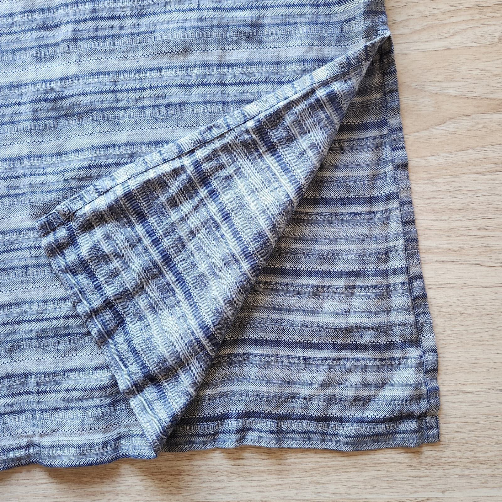 NWT Pure Jill Linen Tunic Shift Dress Key-Hole Sleeveless Pocket Sapphire L $129 - Thumbnail 8
