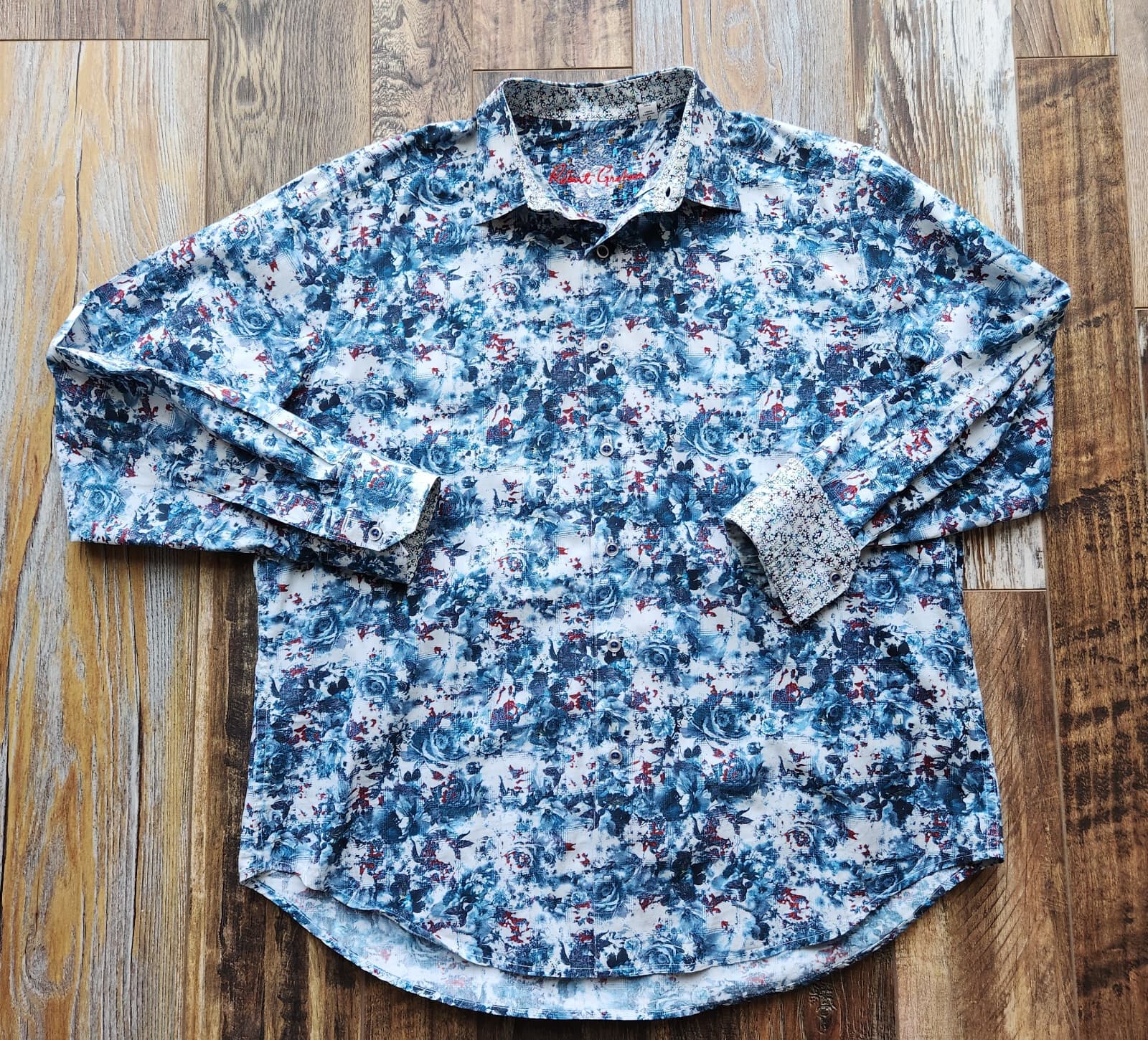 Robert Graham Deltona Floral Button-Up Shirt Long Sleeve Cotton Multicolor Men L