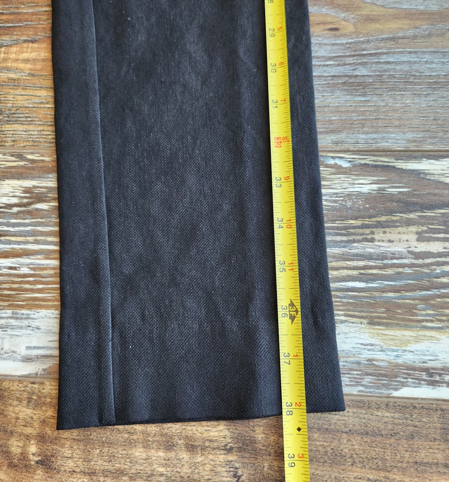 Jarbo Linen Blend Slim-Fit Ankle Cropped Pants Side-Zip Stretch Black Sz.34 - Thumbnail 10