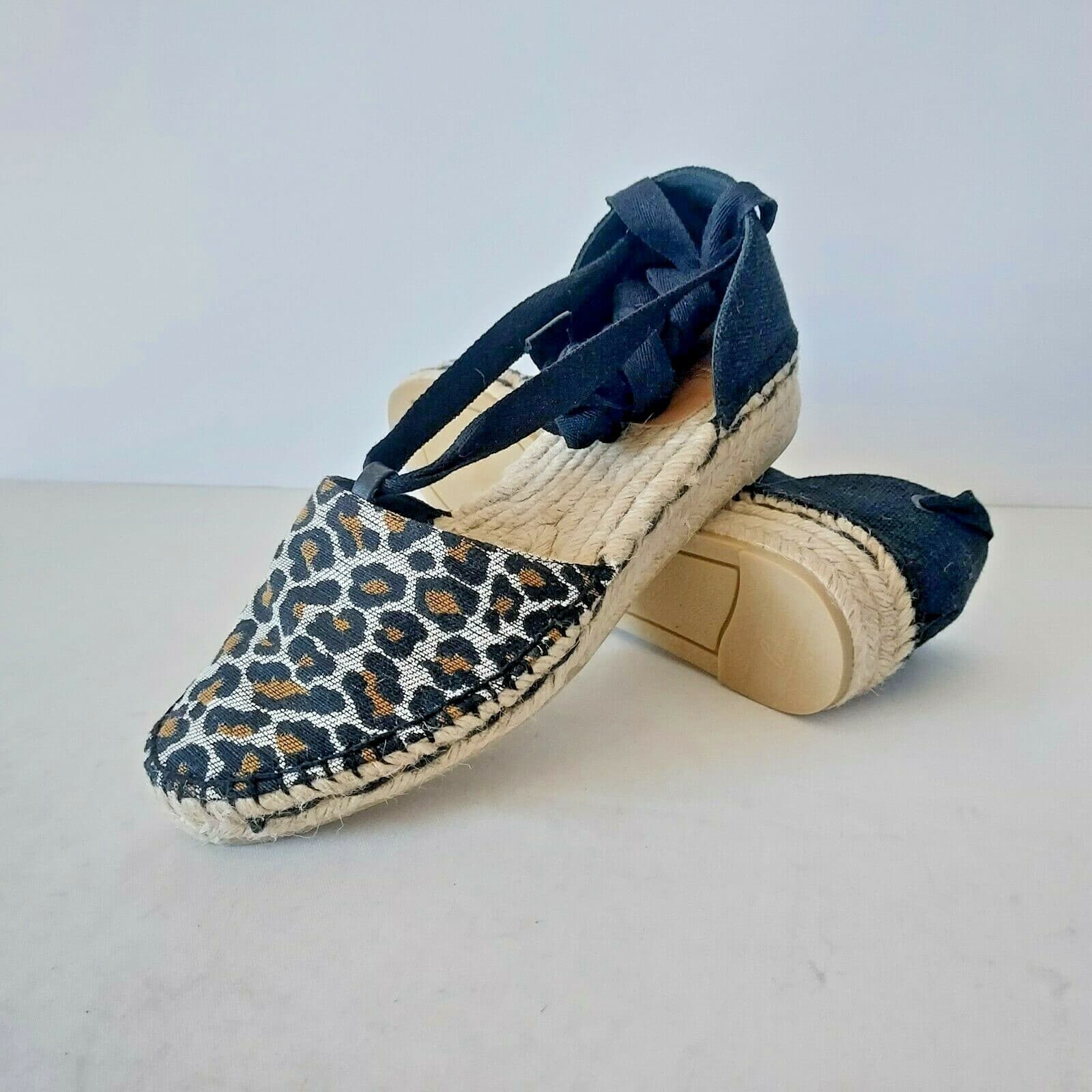 NWoB Castañer Gabriela Leopard Low Espadrille Sandel Ribbon Ankle-Tie Black EU37 - Thumbnail 5