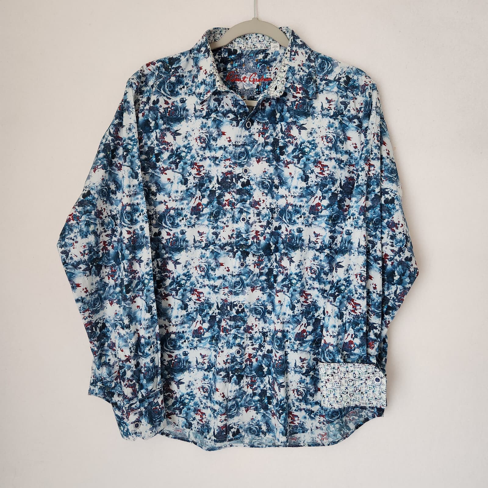 Robert Graham Deltona Floral Button-Up Shirt Long Sleeve Cotton Multicolor Men L - Thumbnail 2