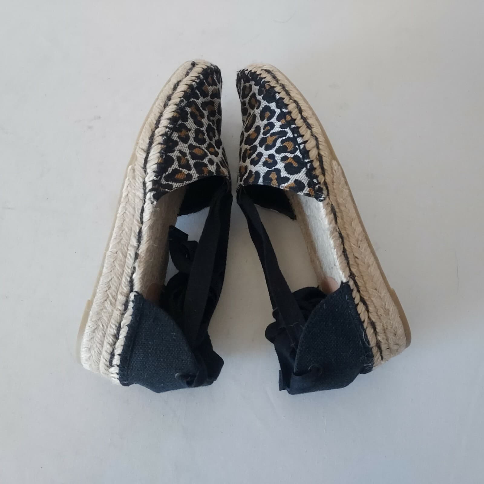 NWoB Castañer Gabriela Leopard Low Espadrille Sandel Ribbon Ankle-Tie Black EU37 - Thumbnail 8