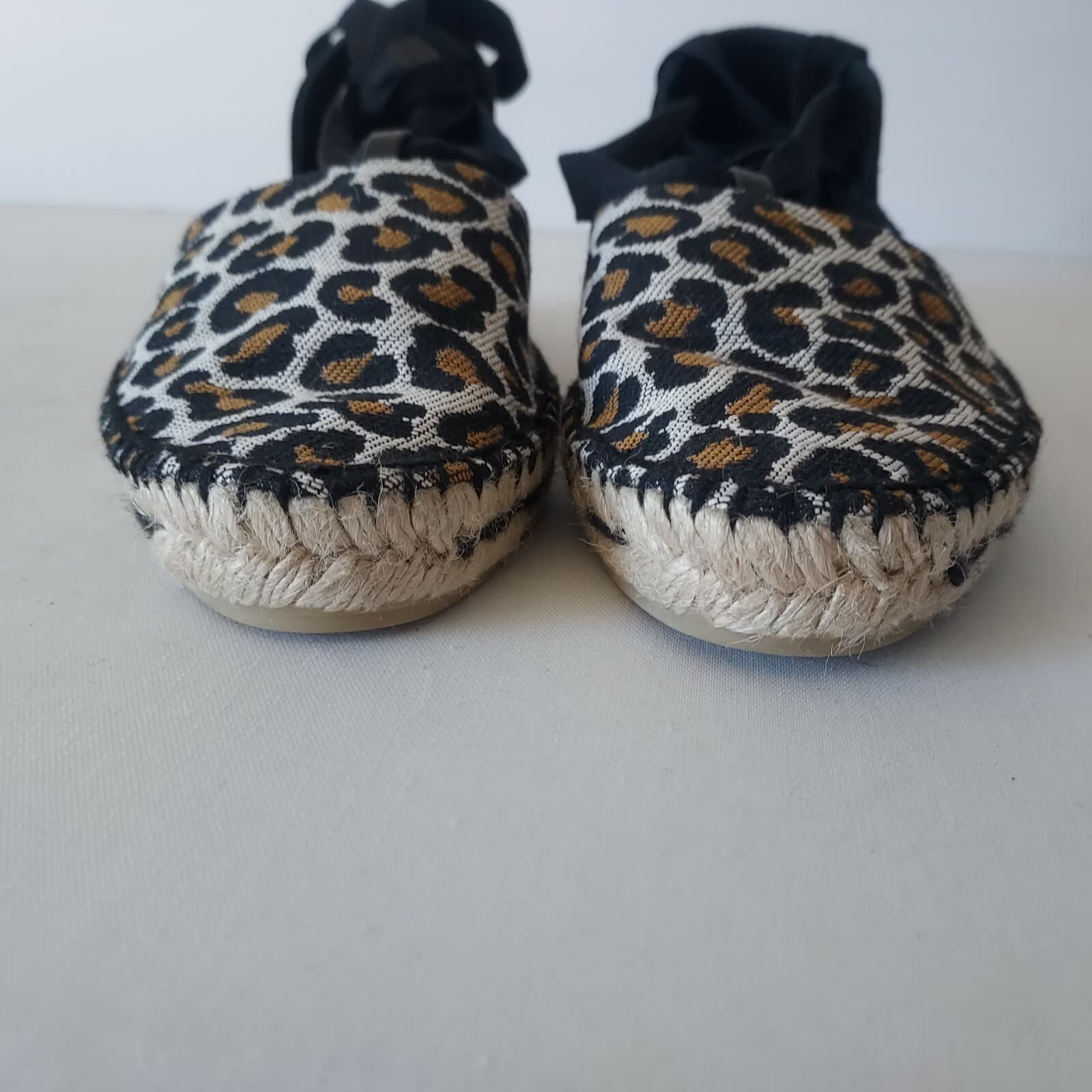 NWoB Castañer Gabriela Leopard Low Espadrille Sandel Ribbon Ankle-Tie Black EU37 - Thumbnail 11