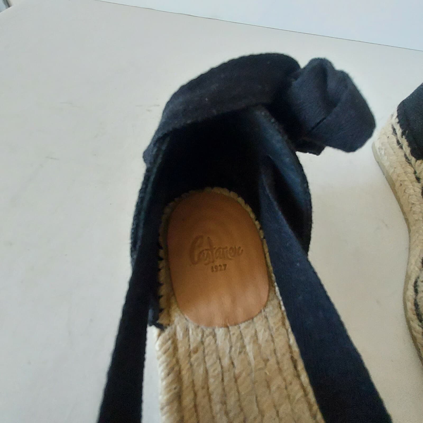 NWoB Castañer Gabriela Leopard Low Espadrille Sandel Ribbon Ankle-Tie Black EU37 - Thumbnail 12