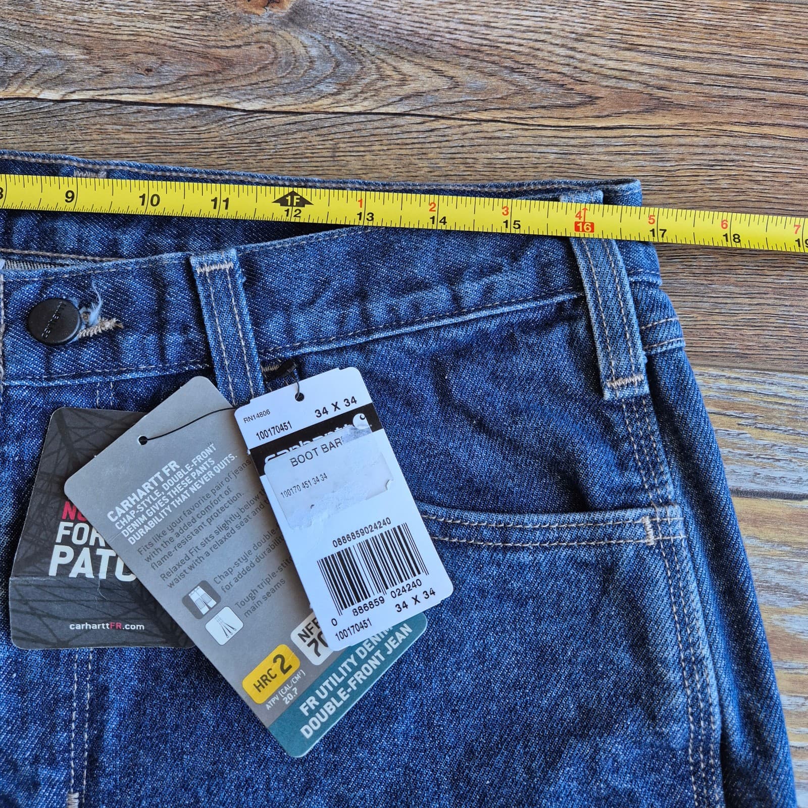 NWT Carhartt NFPA70E/2112 Utility Double-Front Jean Relaxed Fit Blue Men's 34x34 - Thumbnail 12
