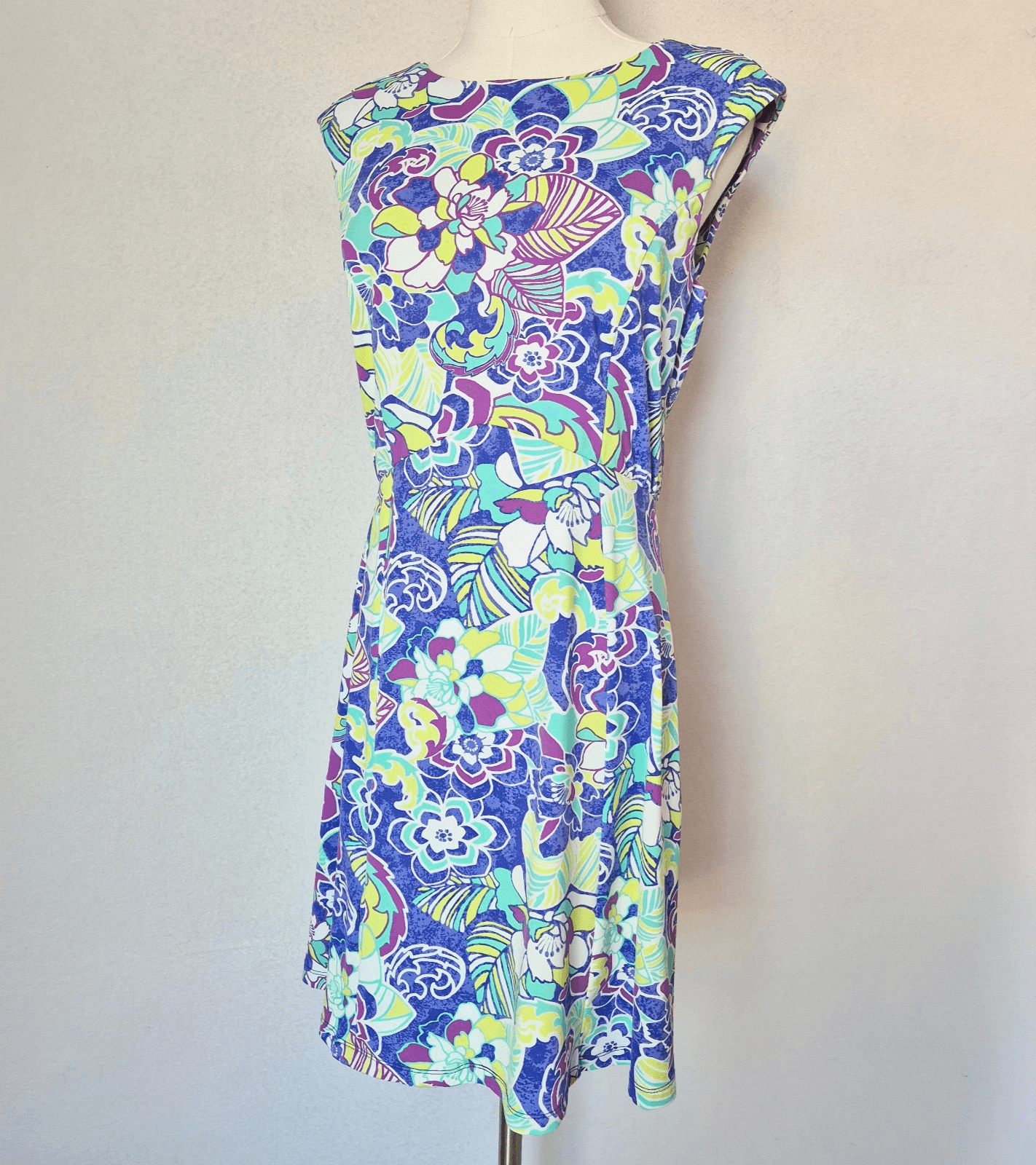 Title Nine Steadfast Floral Mini Dress Sleeveless Cross Back Zip Pocket Womens S - Thumbnail 2