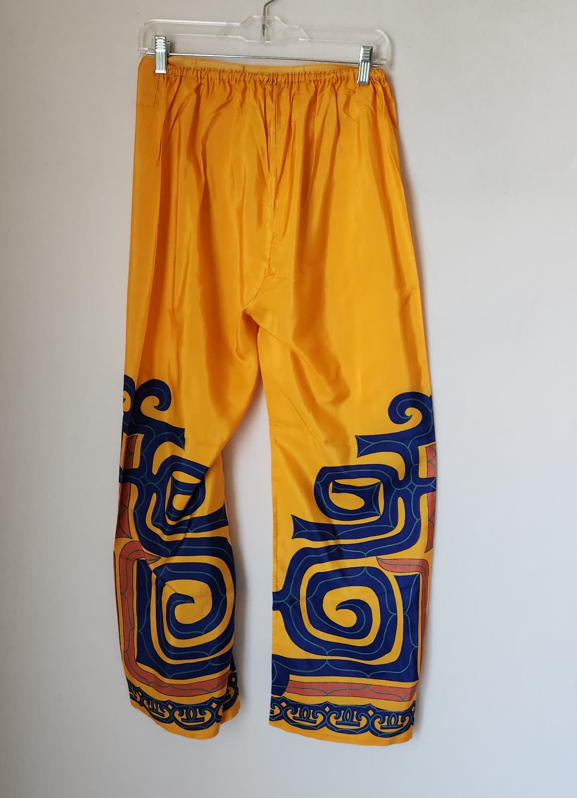 Japanese 100% Silk 2 Piece Kimono Robe + Pant Belt Yellow One Size Made in Japan - Thumbnail 7