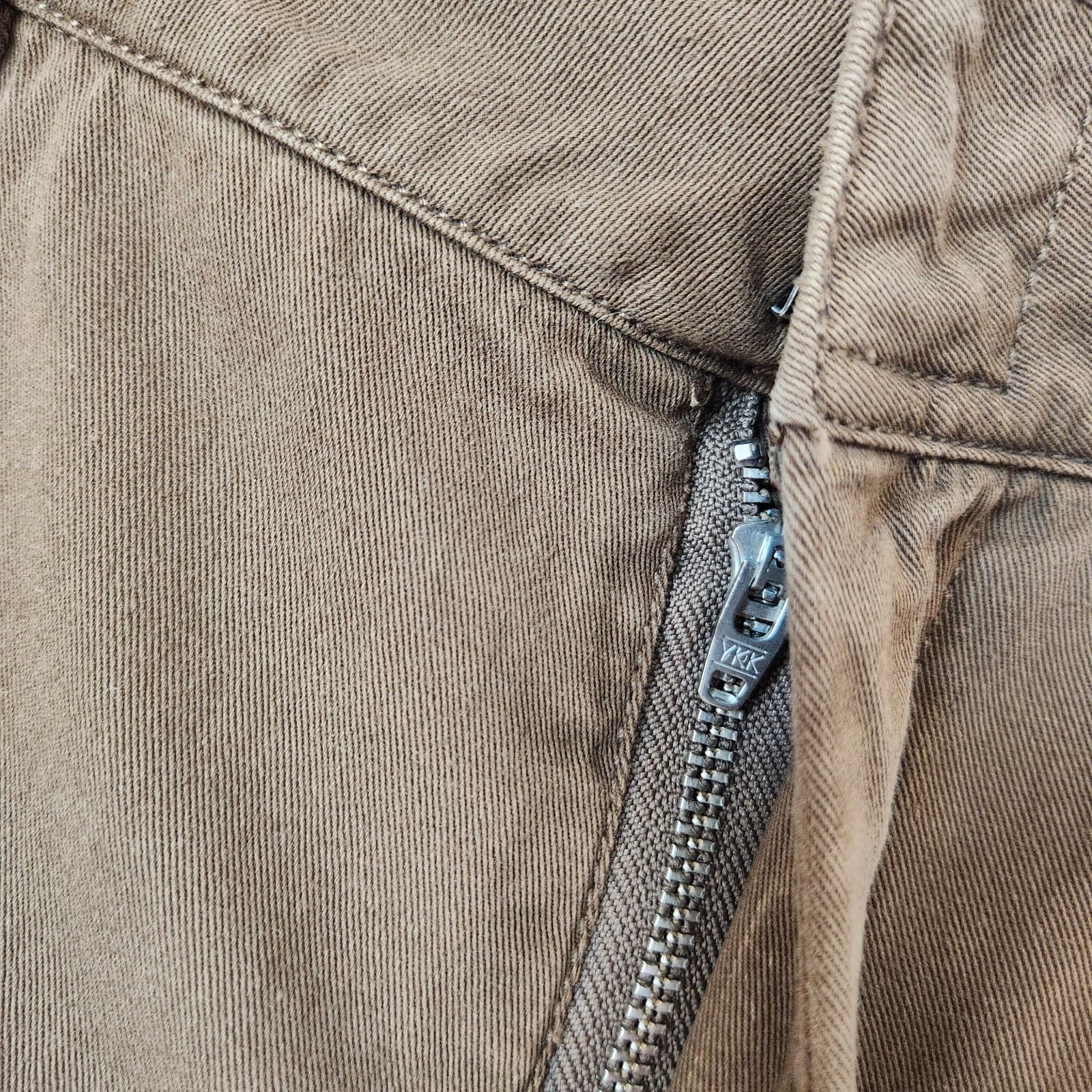 Good American Good Skate Wide Leg High Rise Pants Zip Pocket Cotton Brown Sz.26 - Thumbnail 4