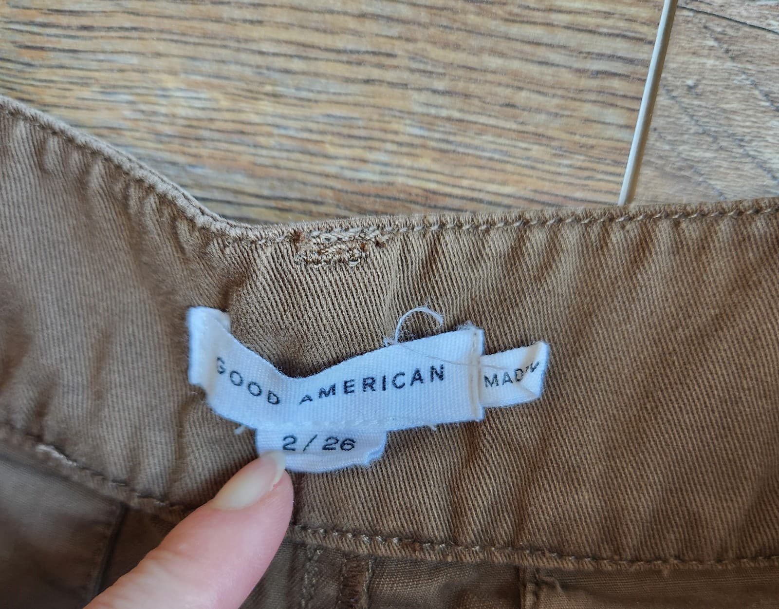 Good American Good Skate Wide Leg High Rise Pants Zip Pocket Cotton Brown Sz.26 - Thumbnail 9