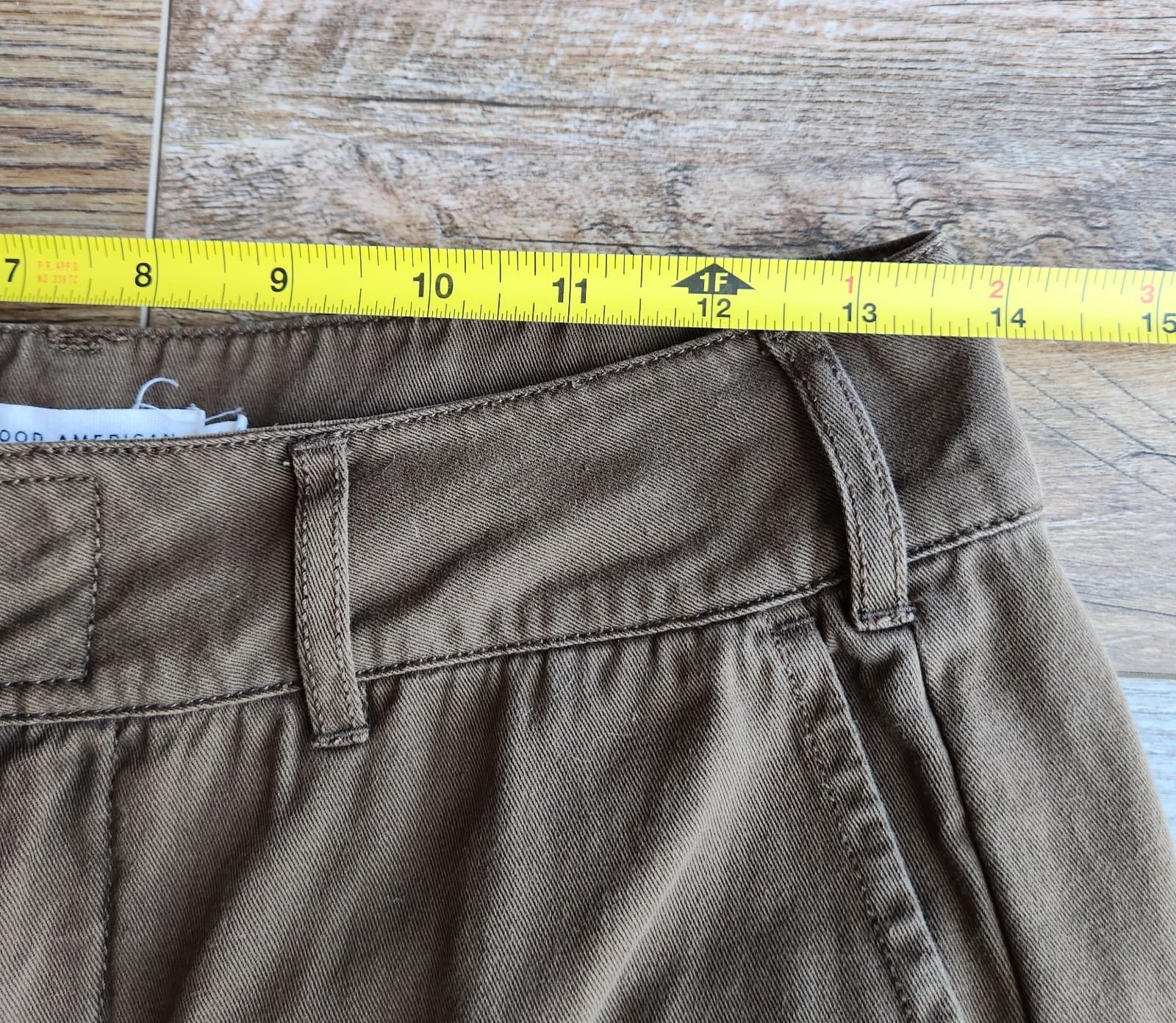 Good American Good Skate Wide Leg High Rise Pants Zip Pocket Cotton Brown Sz.26 - Thumbnail 12