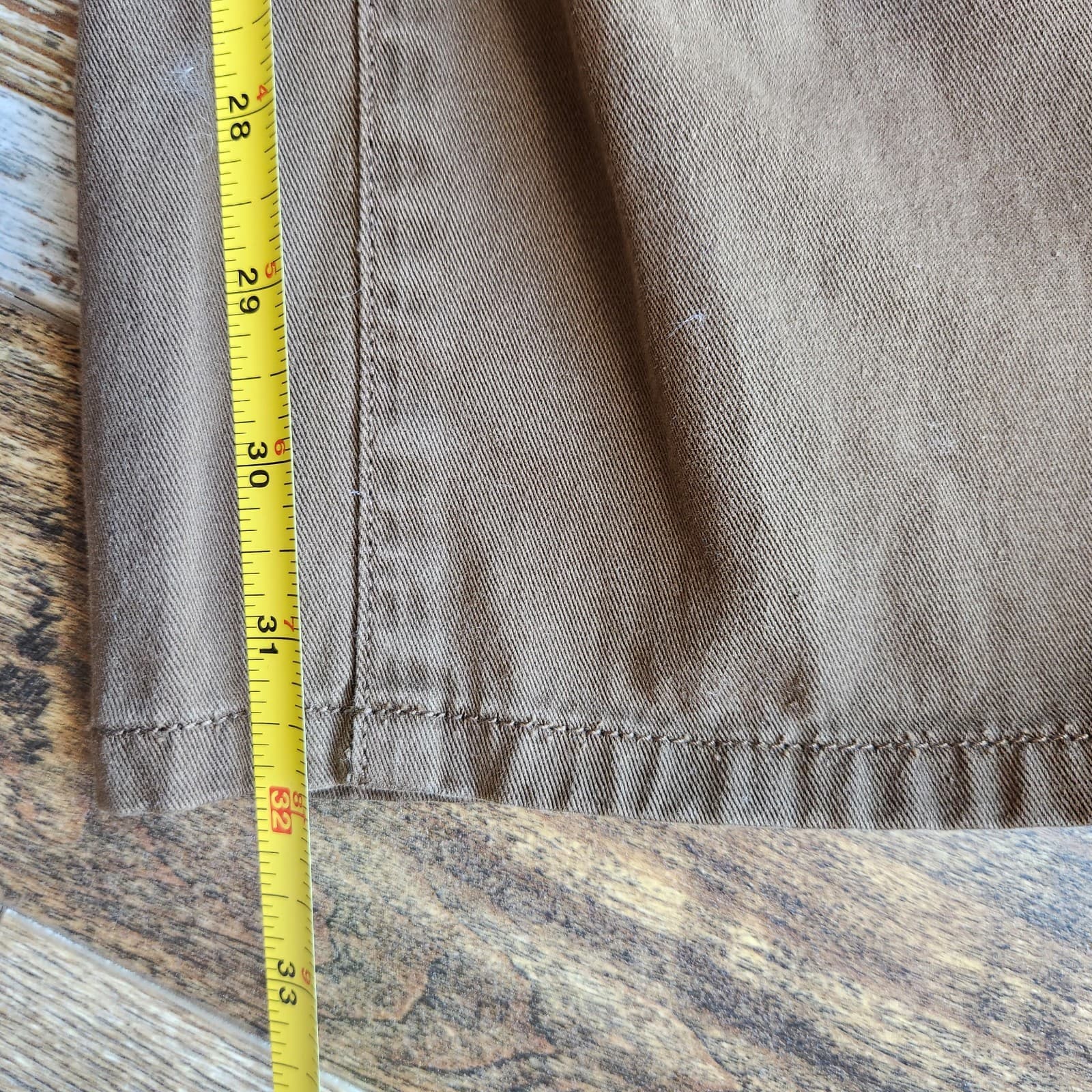 Good American Good Skate Wide Leg High Rise Pants Zip Pocket Cotton Brown Sz.26 - Thumbnail 14