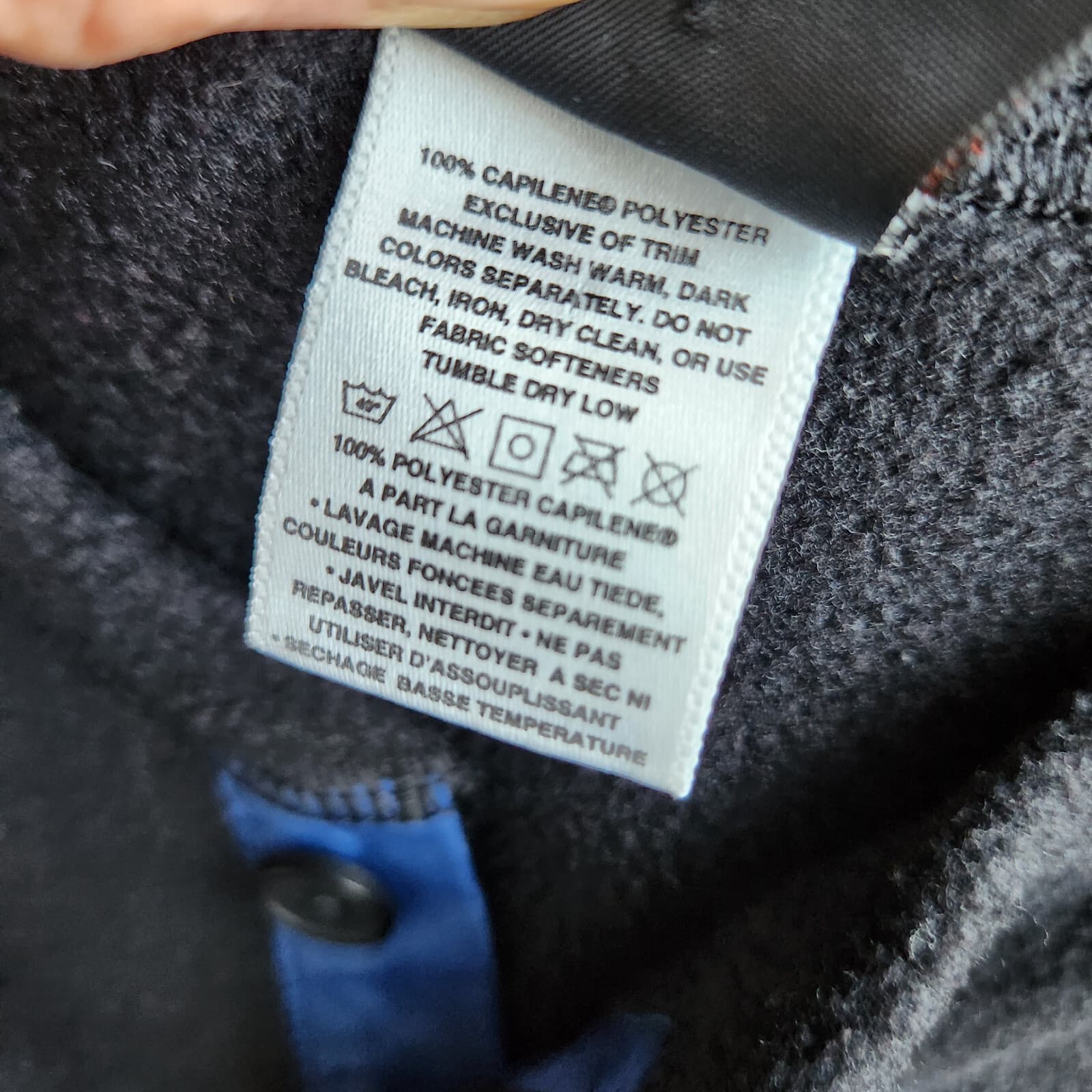 Vintage Patagonia Made in USA Capilene Fleece Henley Shirt 3/4 Snap Black Mens S - Thumbnail 7