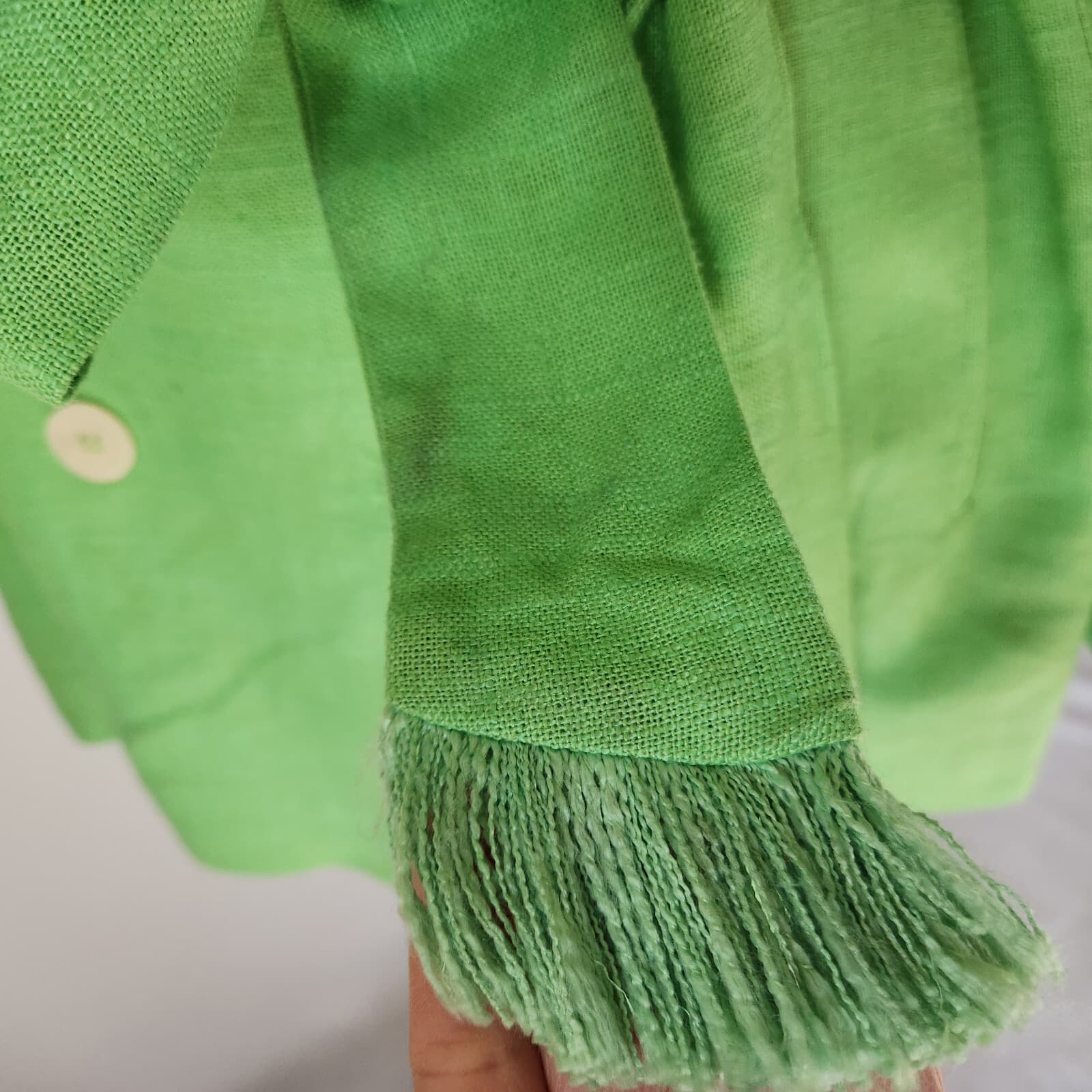 NWT House of Harlow 1960 Linen Blend Belted Double Breasted Blazer Green Sz.M - Thumbnail 10